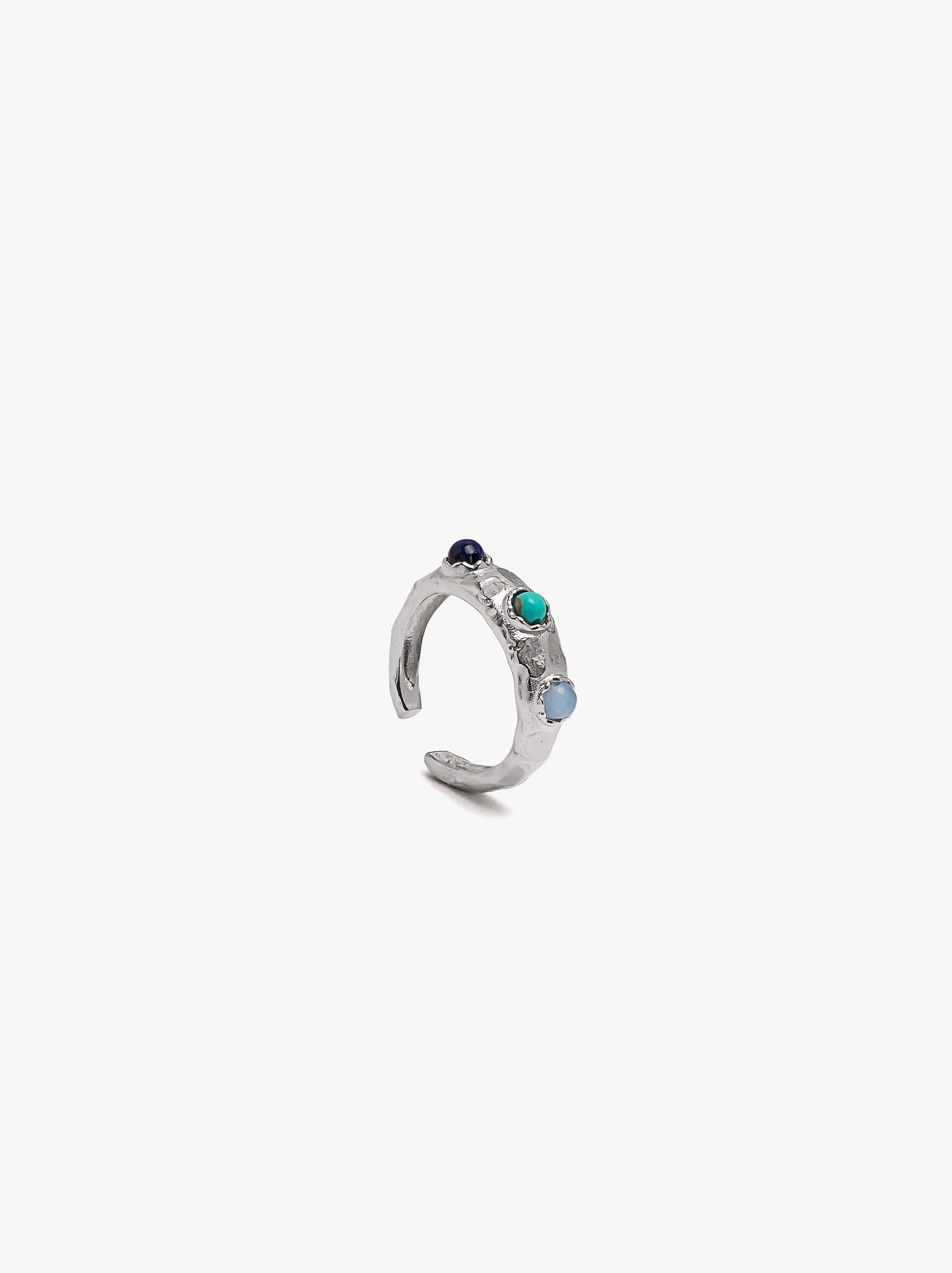 Toe ring with stones - 925 sterling silver image number 1.0