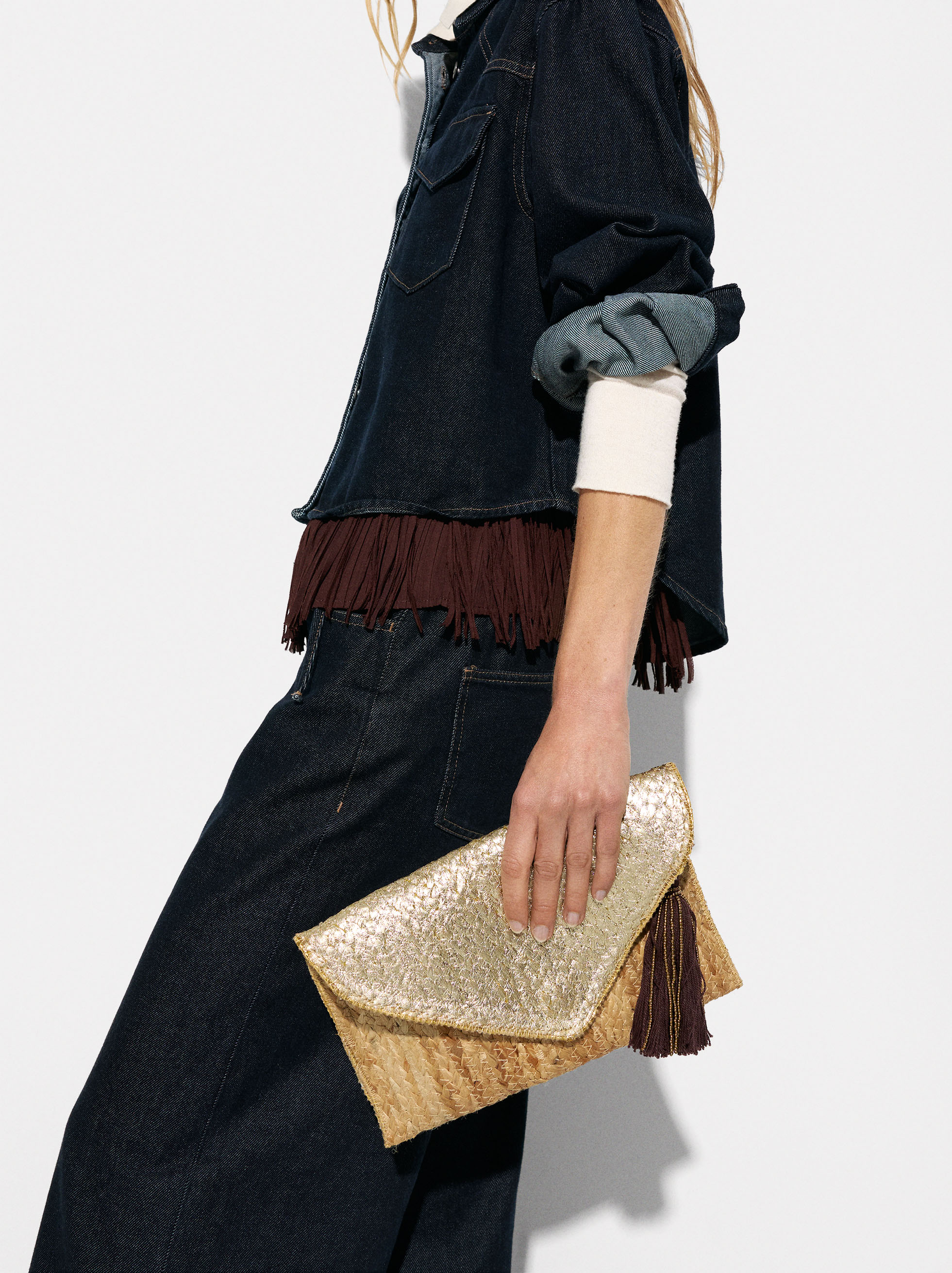 Metalized jute party bag image number 0.0