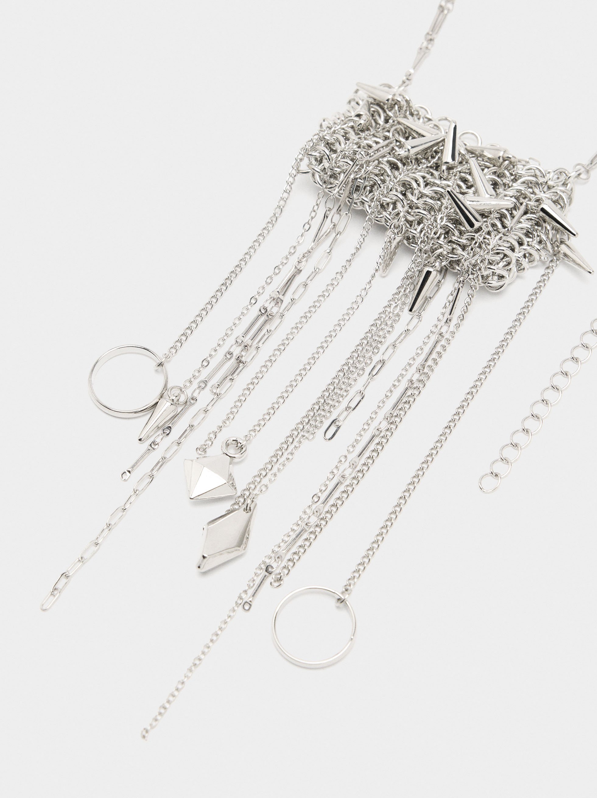 Collier long avec pendentif en chaînes image number 2.0