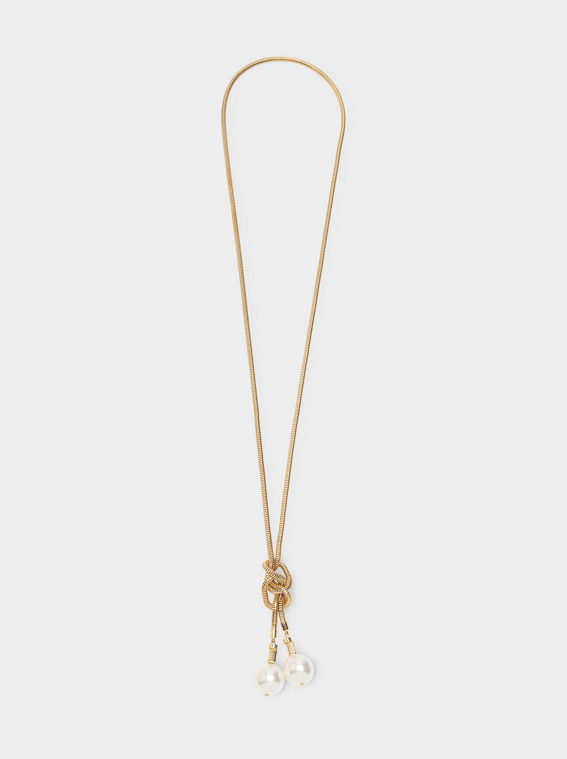Snake chain necklace with pearls image number 0.0