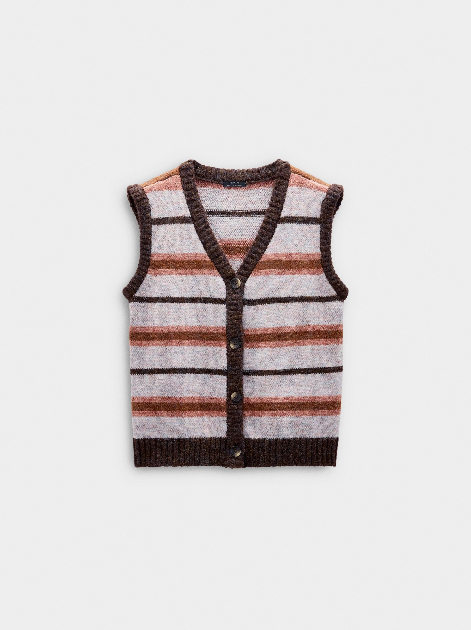 Knit vest with stripes image number 4.0