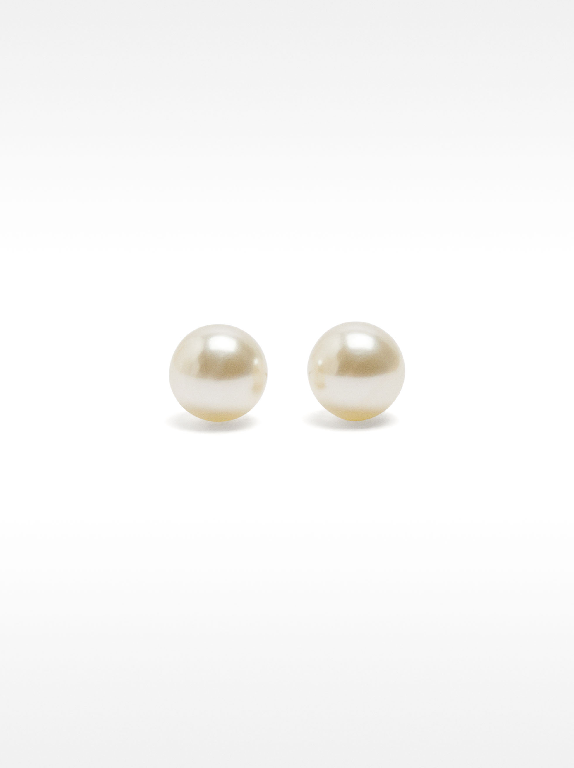 Faux pearl studs, Beige, hi-res