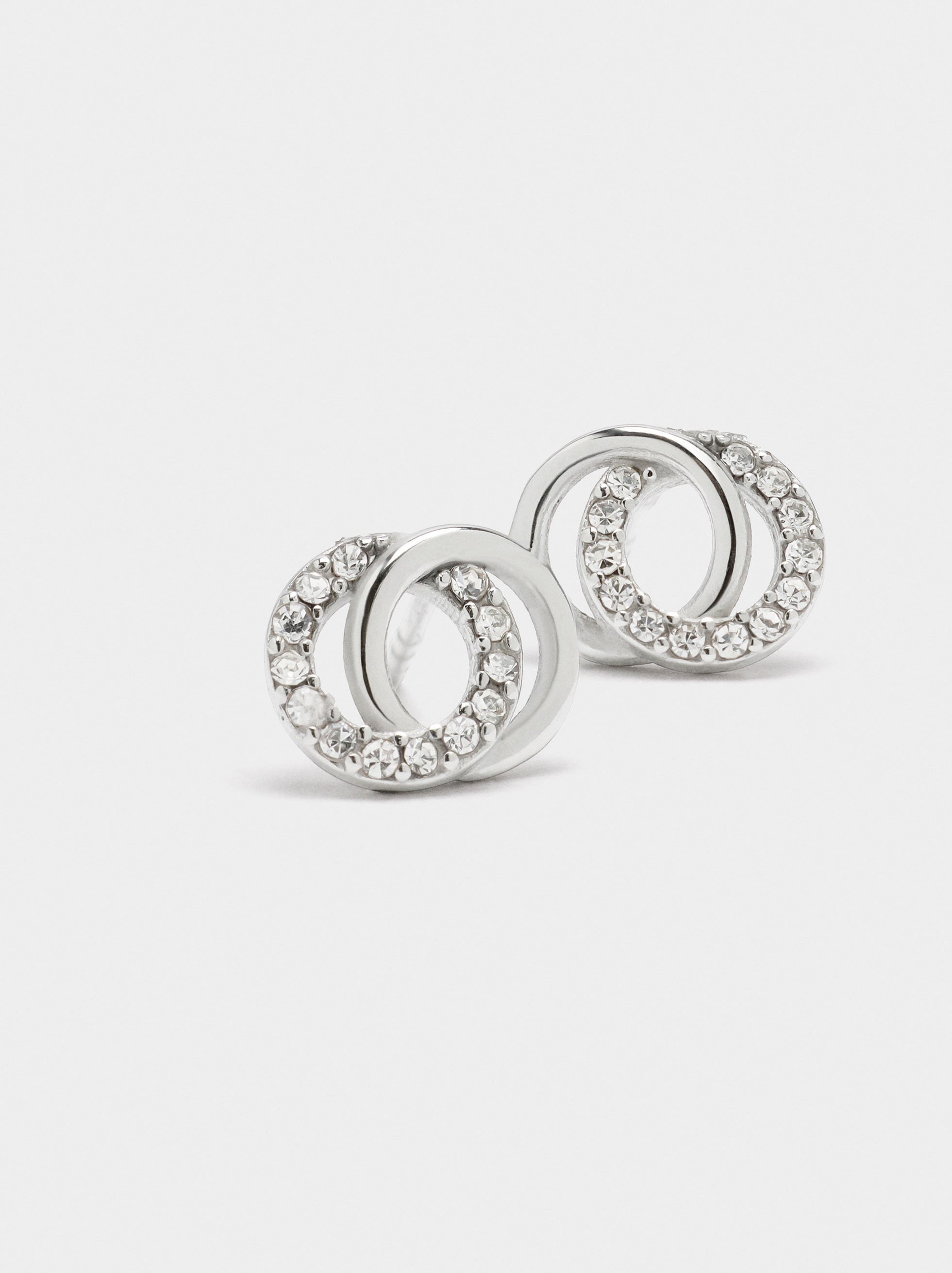 Earrings with crystals - stainless steel image number 1.0