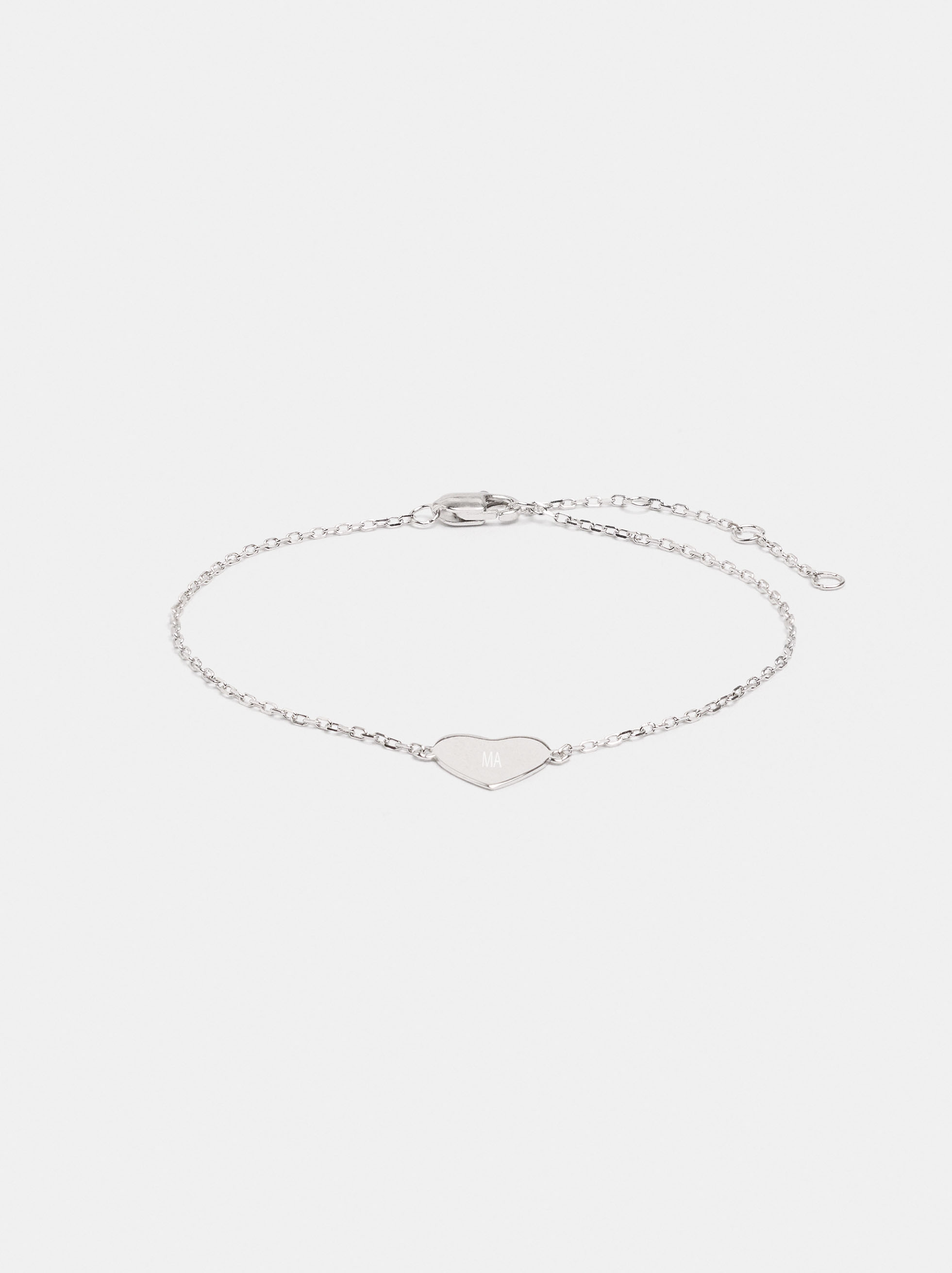 Bracelet with heart, silver plated - 925 sterling silver image number 0.0