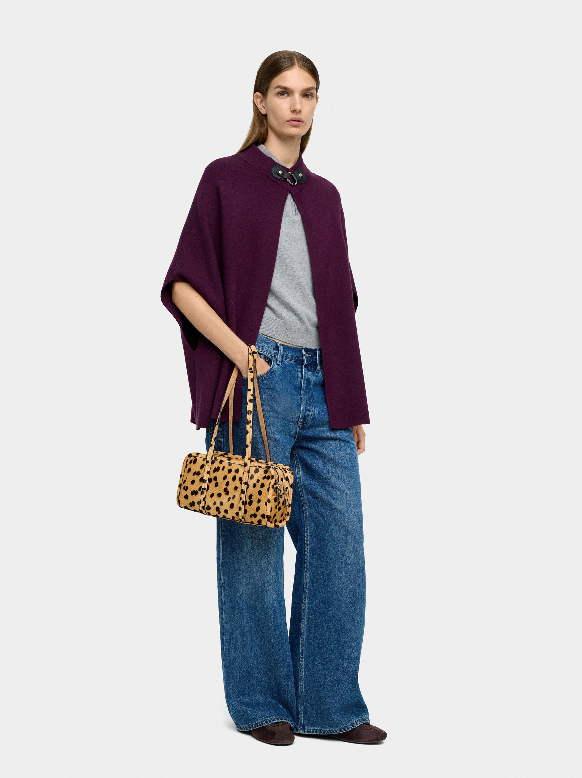 Knit poncho with high neck image number 0.0