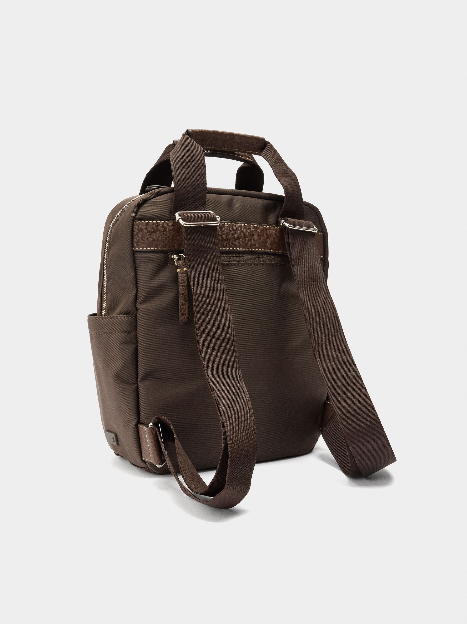 Nylon backpack with pendant image number 2.0
