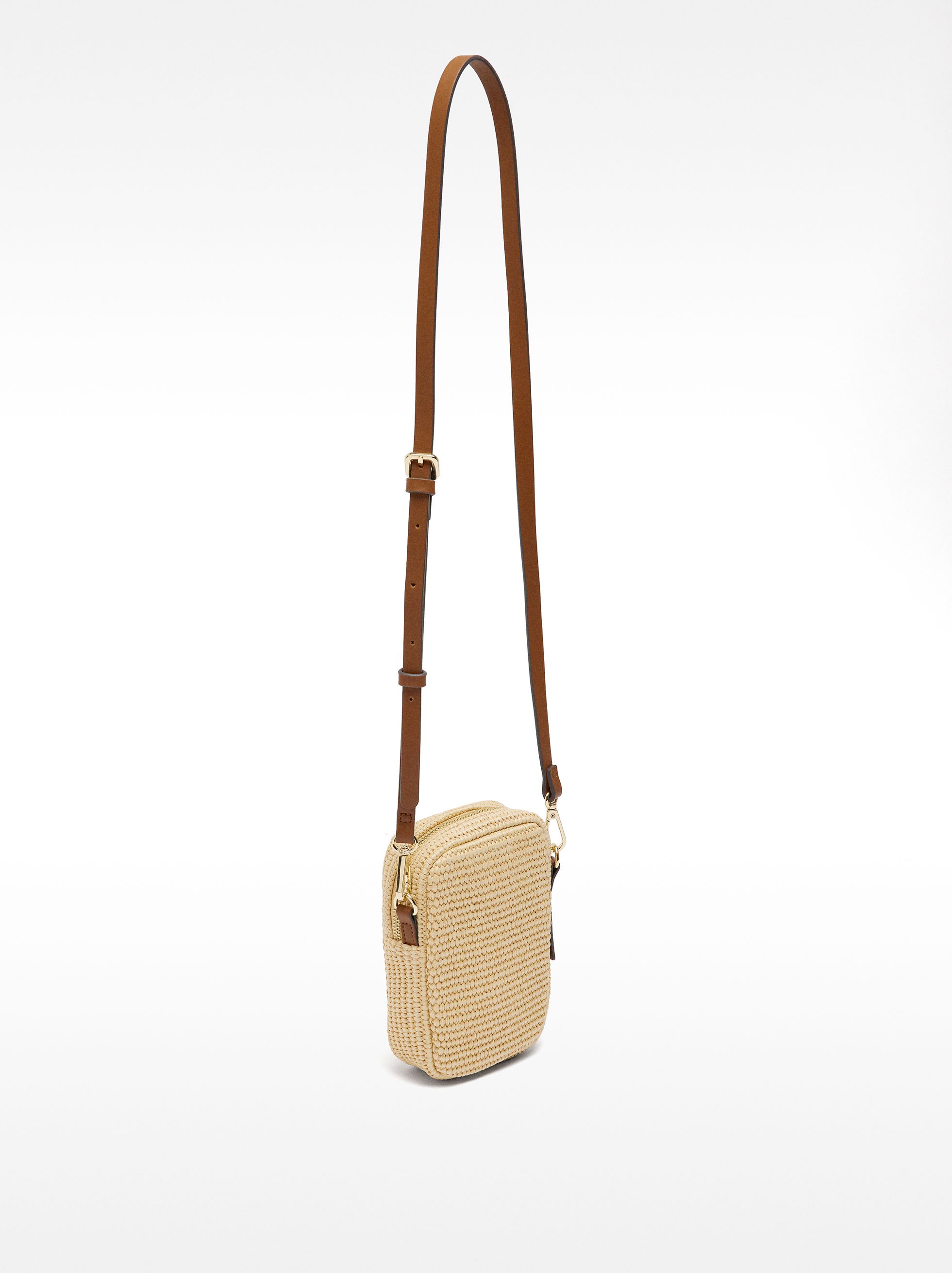 Straw effect phone bag image number 2.0