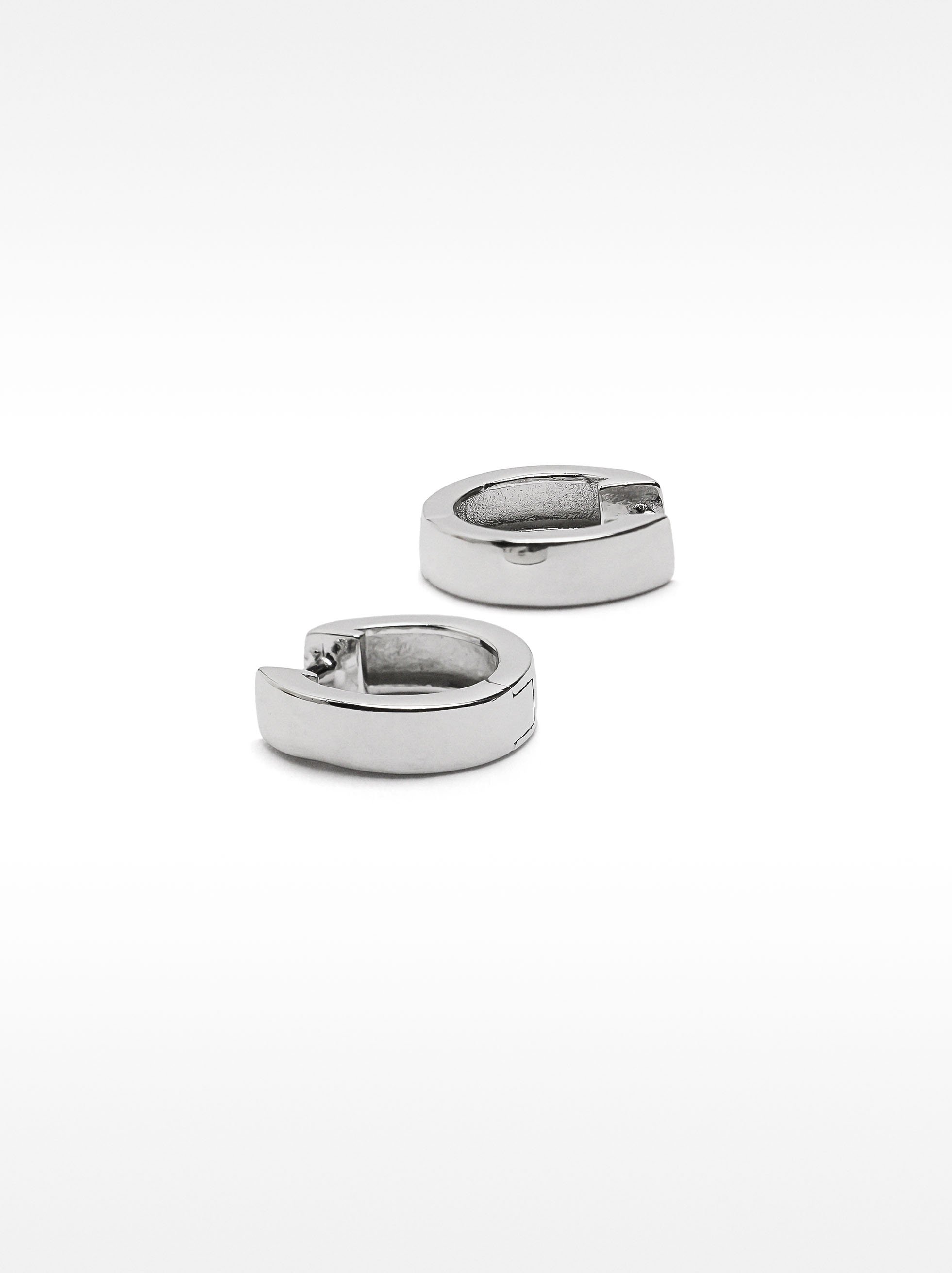 Flat hoop earrings - 925 sterling silver image number 2.0