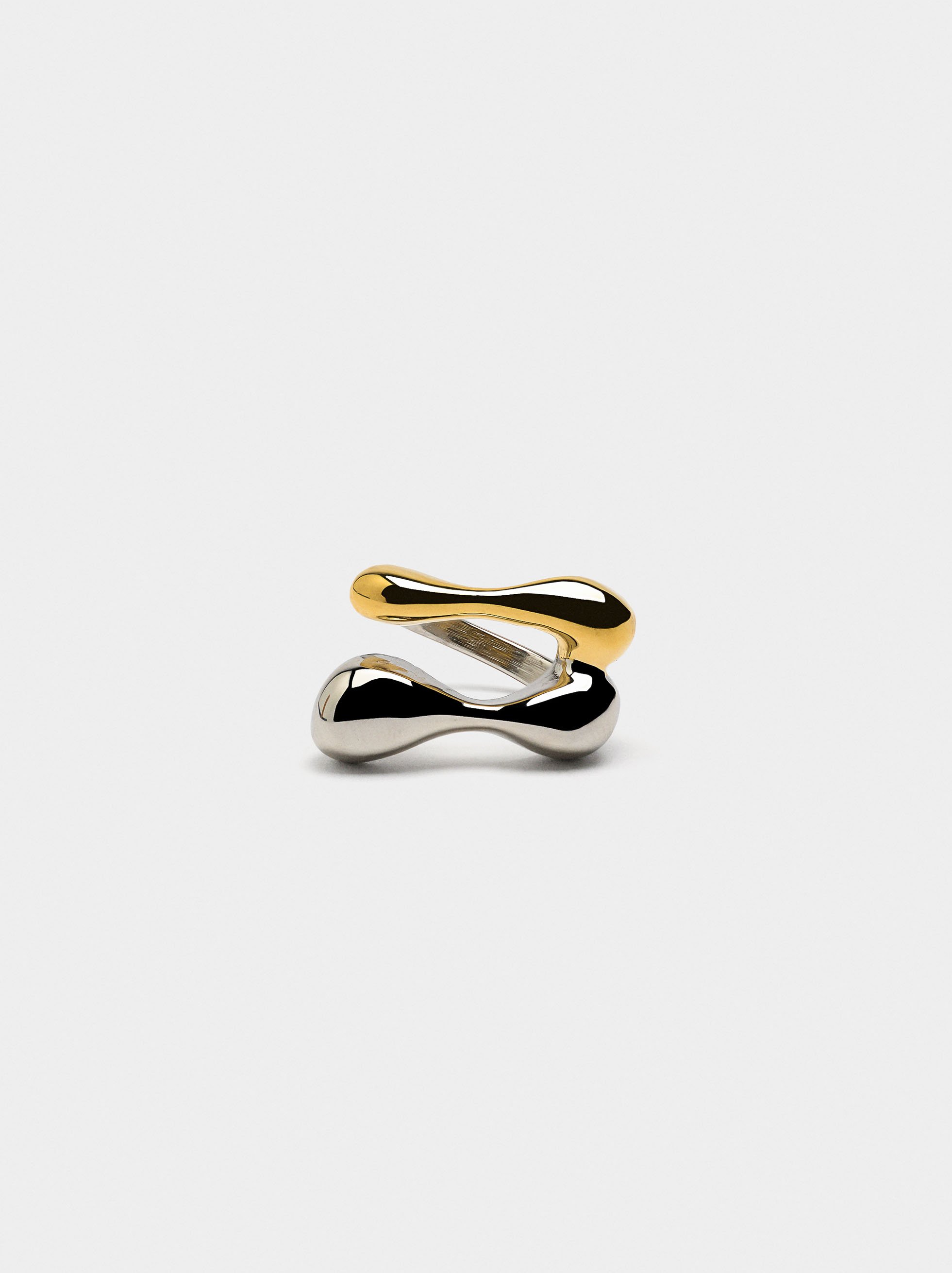 Ring with double effect - stainless steel image number 0.0