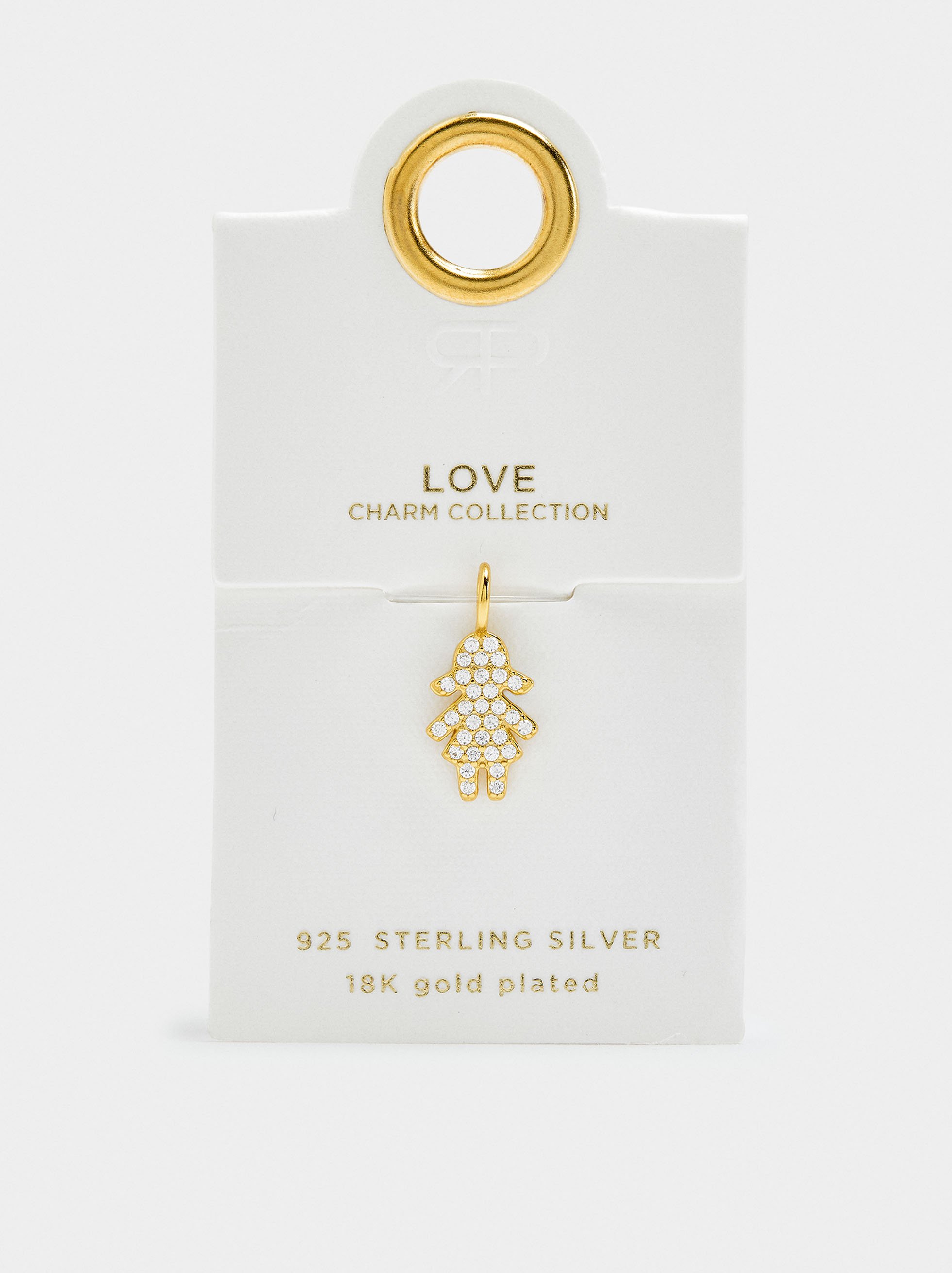 Girl charm with cubic zirconia - 925 sterling silver image number 4.0