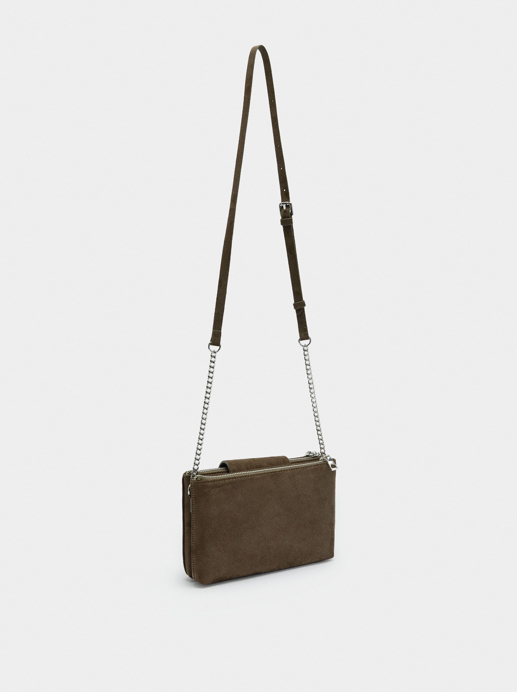 Double leather-effect crossbody bag image number 2.0