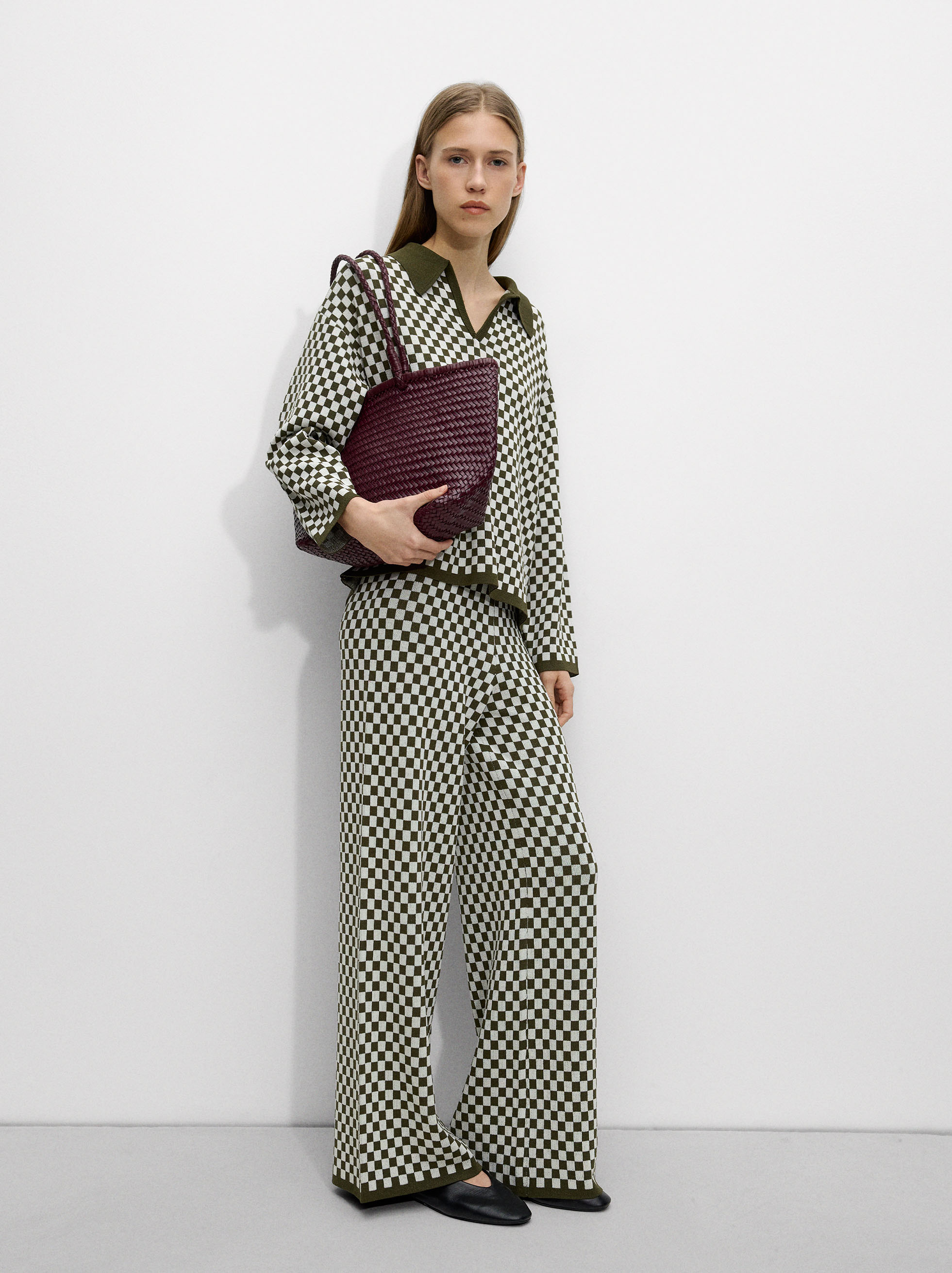 Jacquard knit trousers image number 0.0