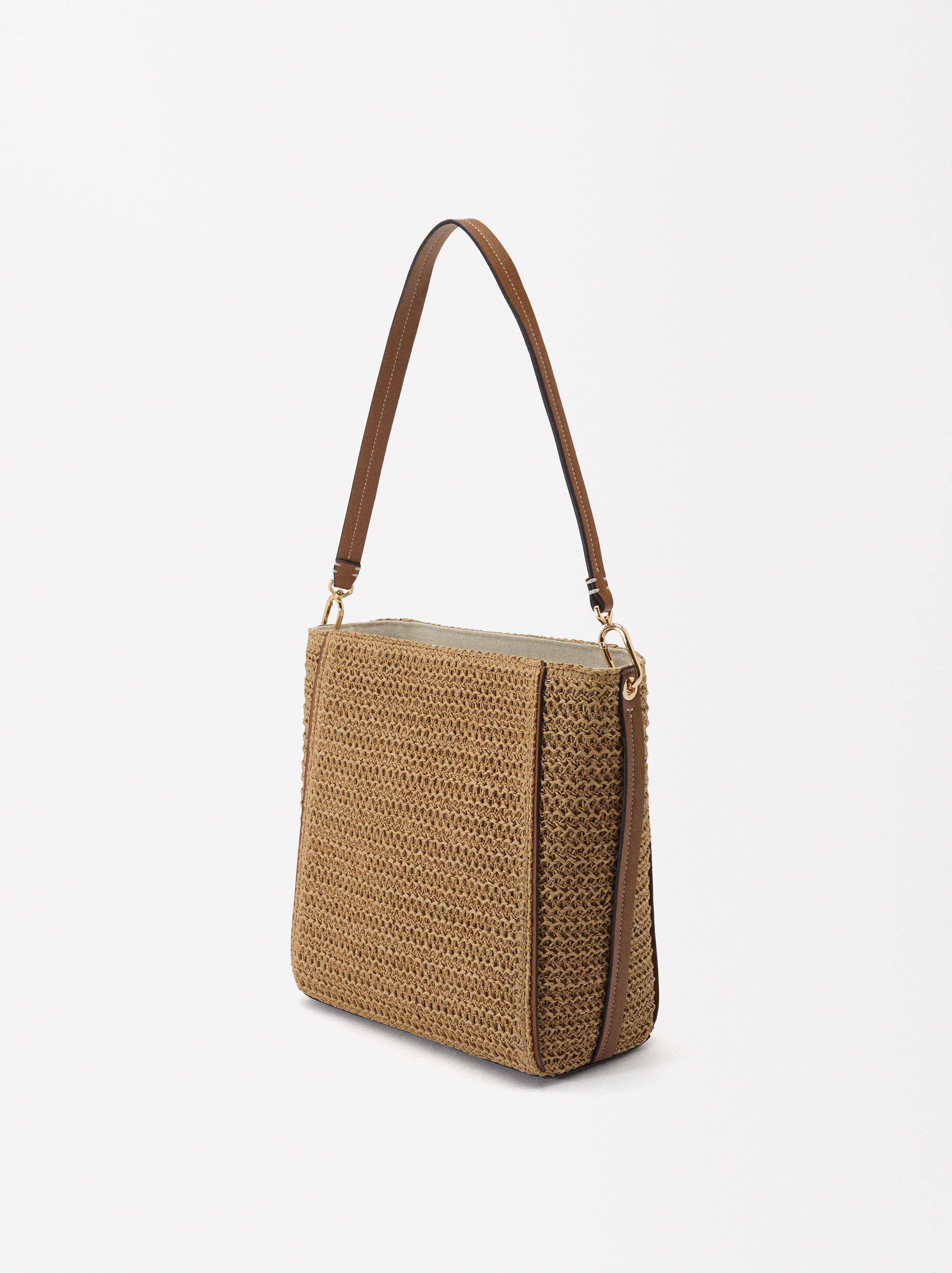 Straw-effect shoulder bag  image number 2.0