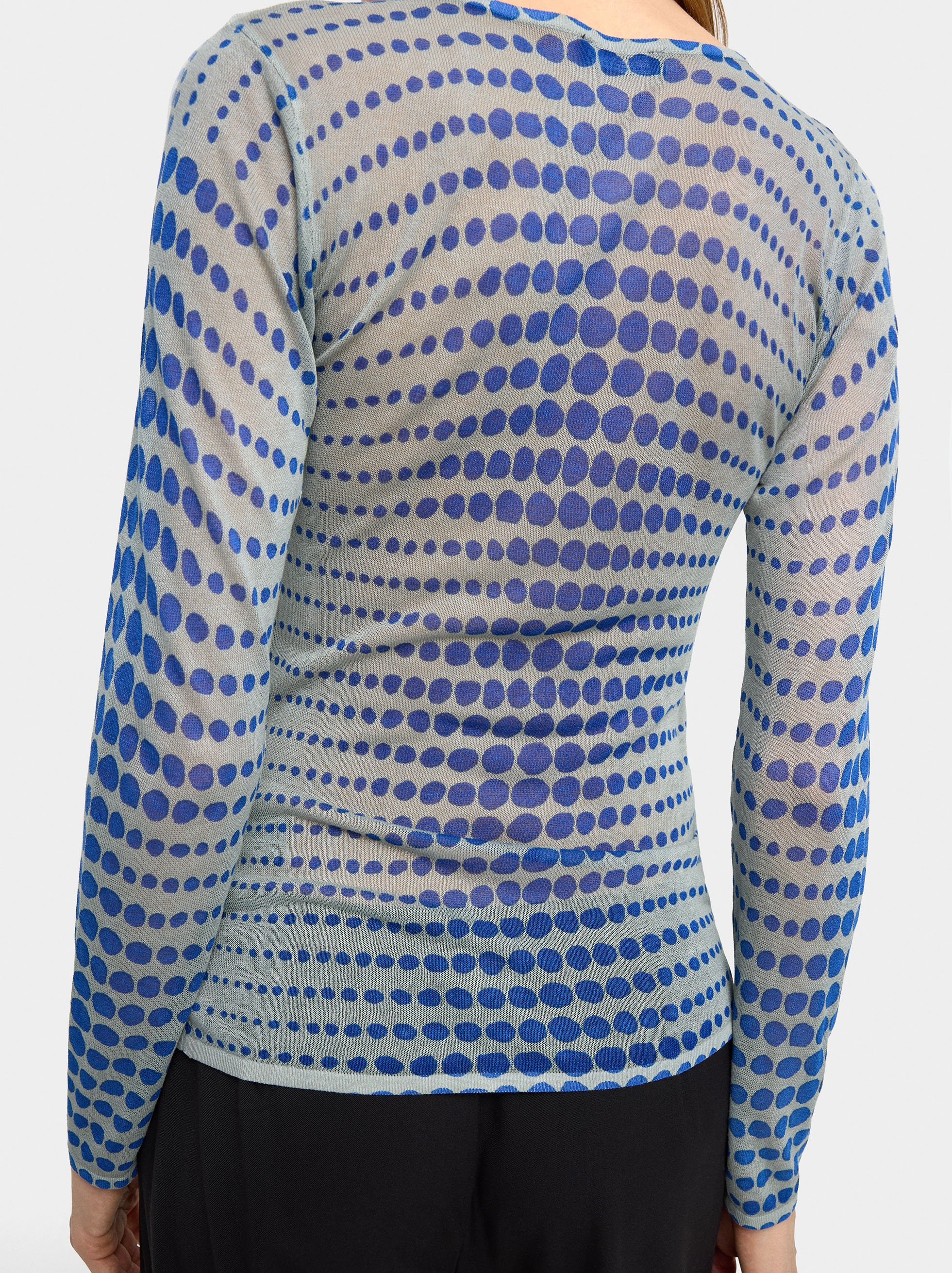 Semi-transparent knit sweater image number 3.0