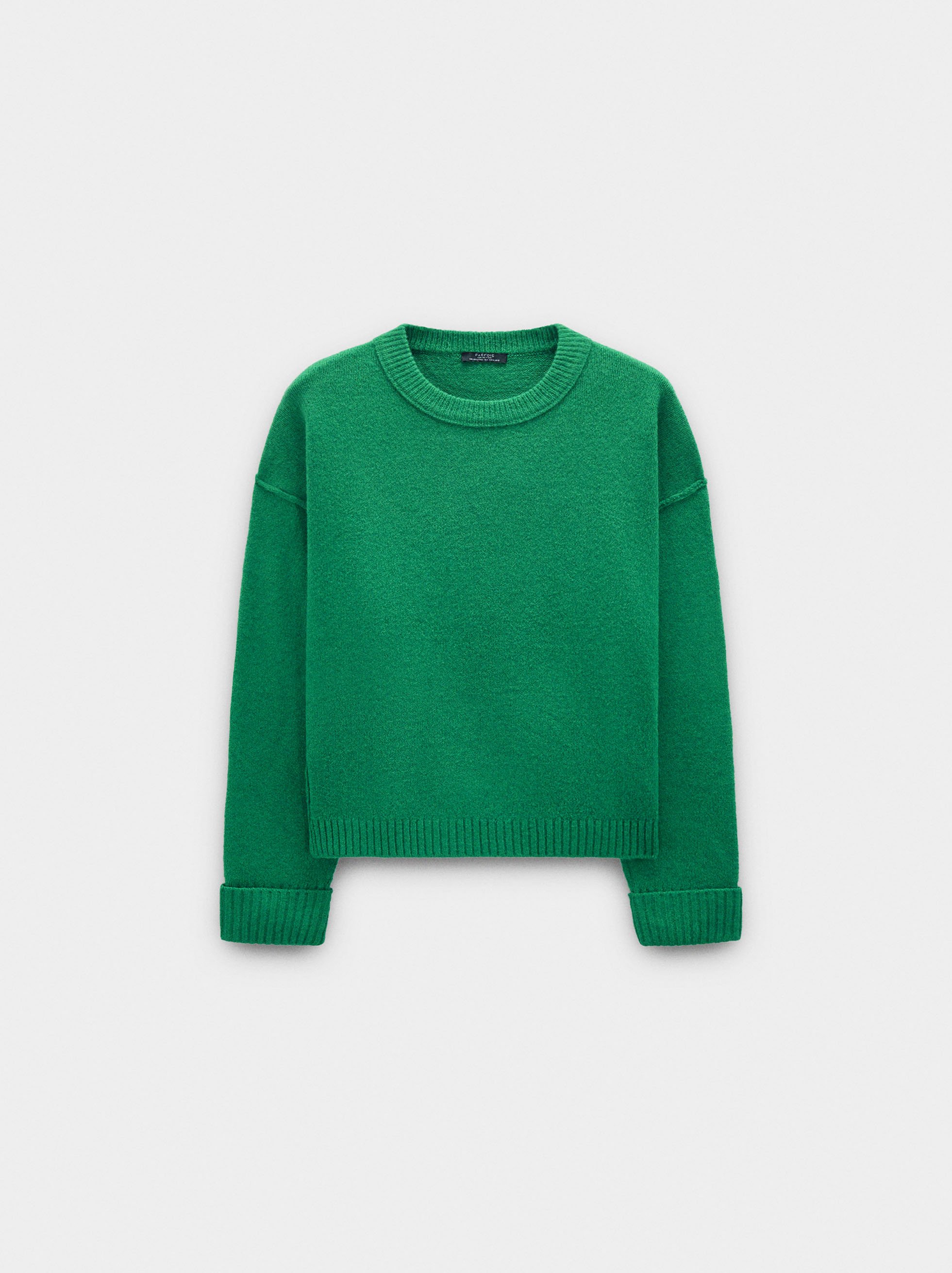 Plain knit sweater image number 4.0