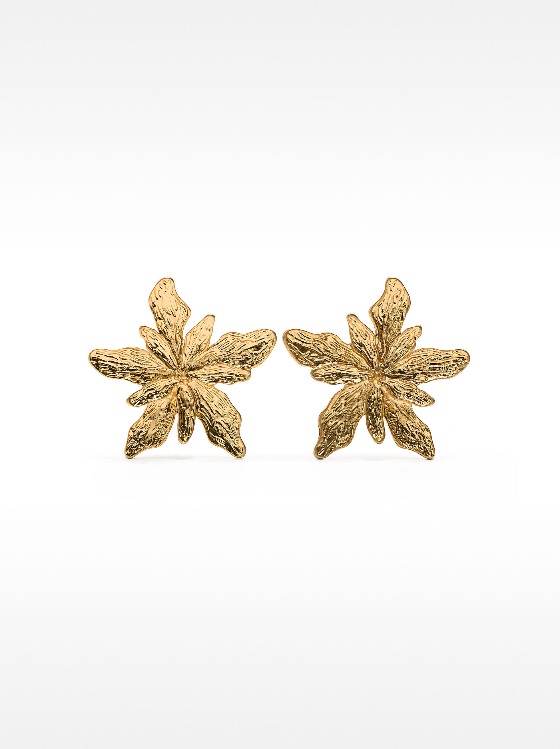 Pendientes maxi flor con textura image number 0.0