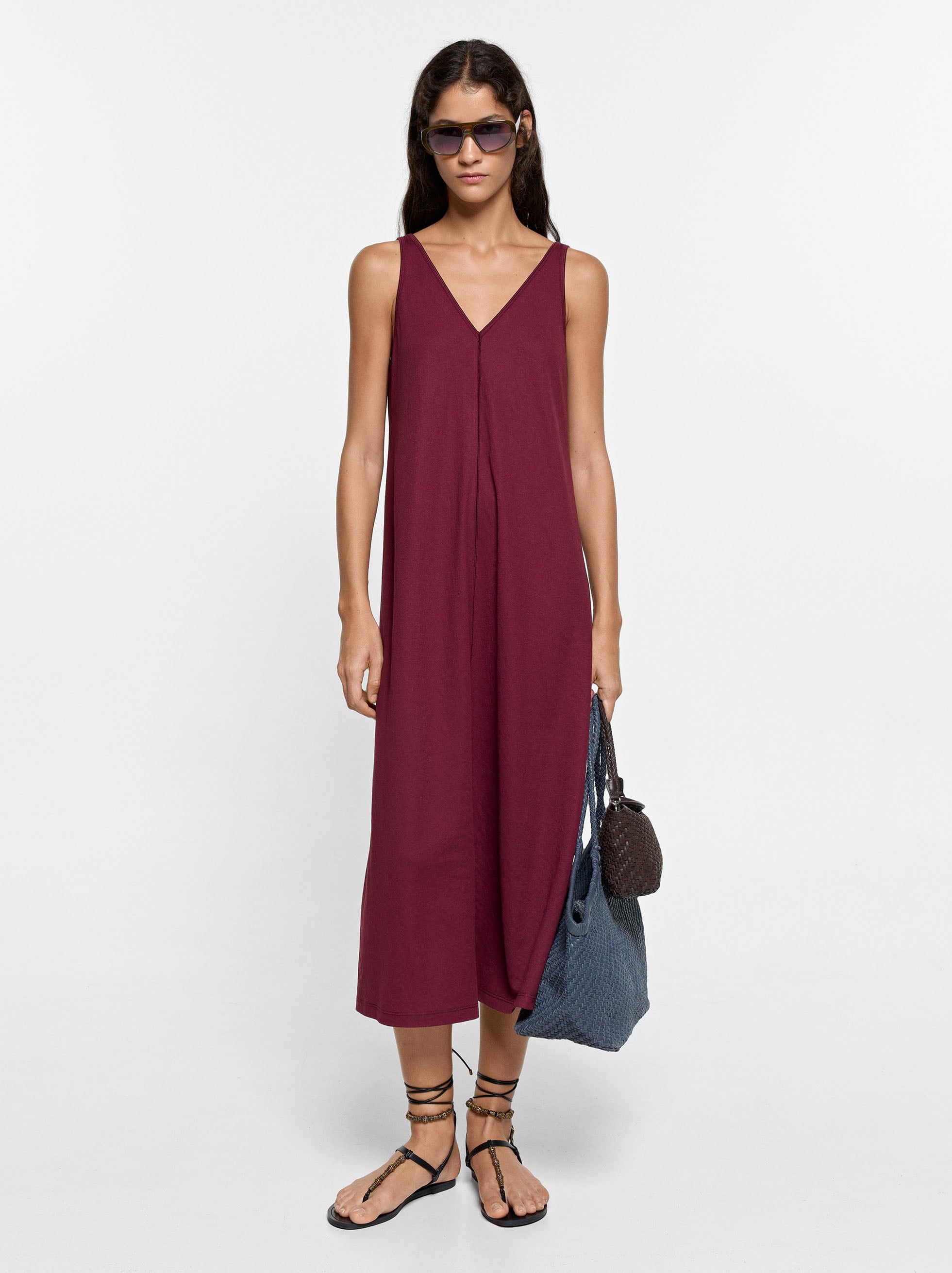 Midi dress with straps image number 0.0