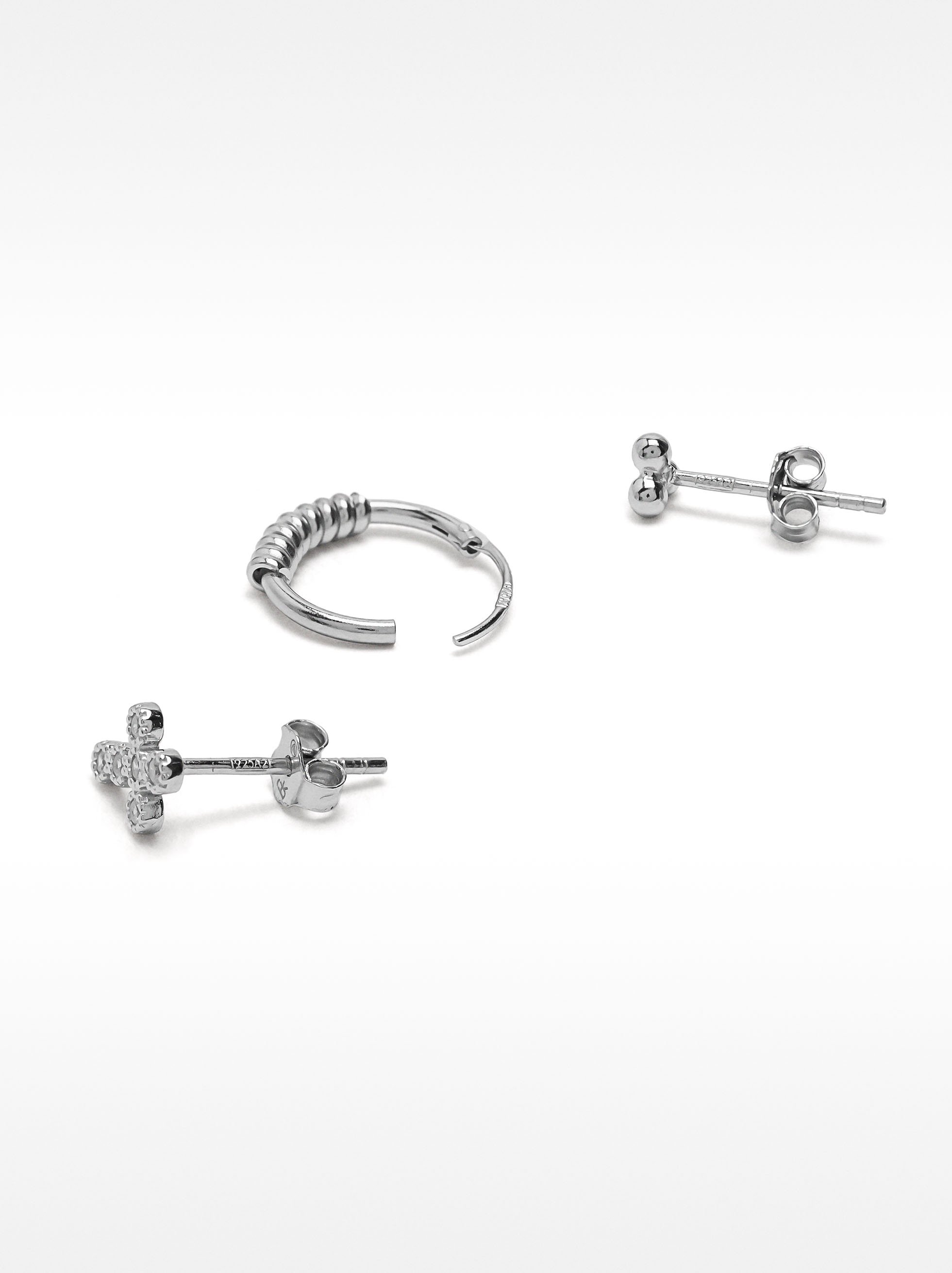 Set of earrings with crystals - 925 sterling silver image number 3.0