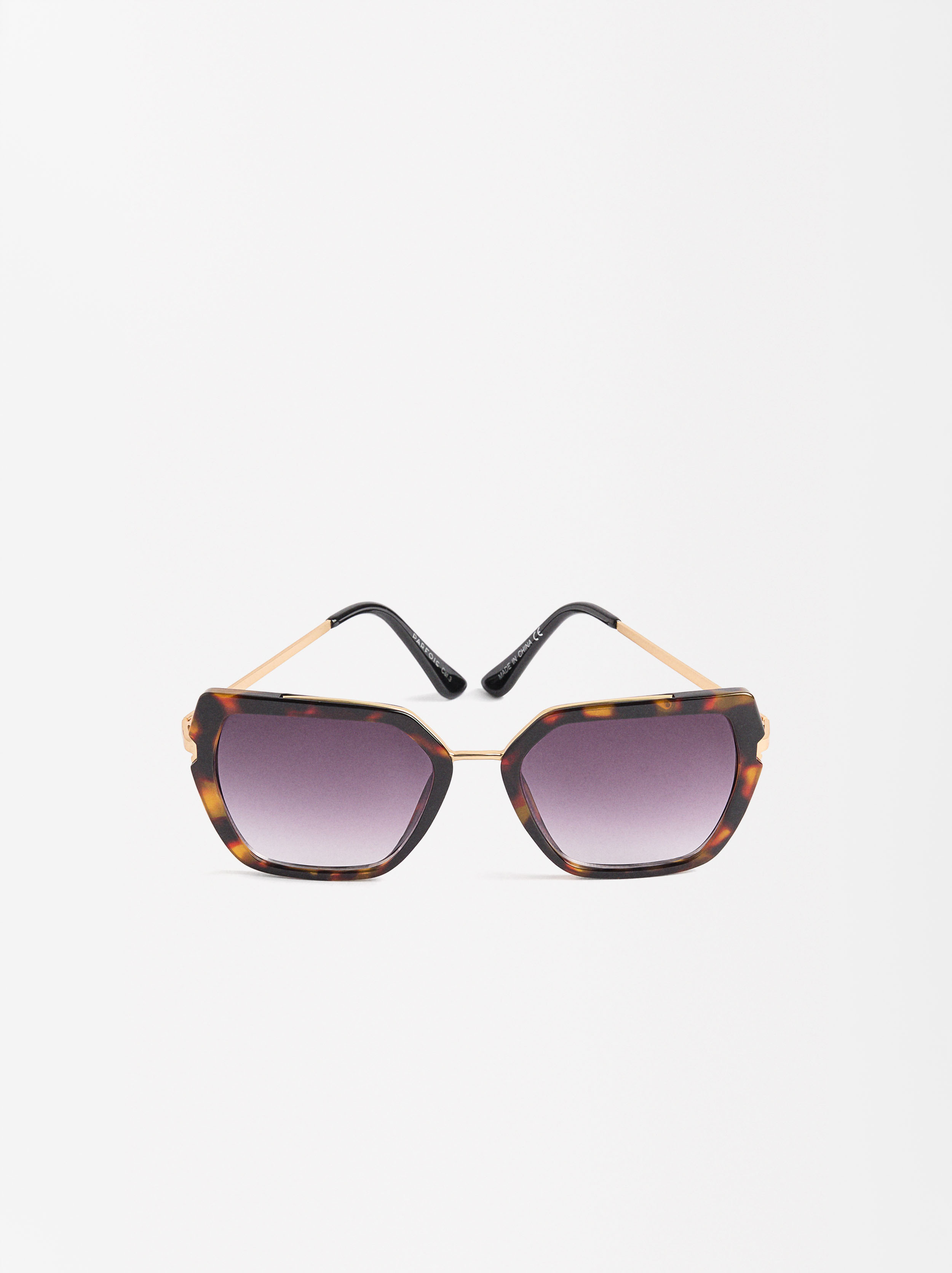 Square sunglasses, Brown, hi-res