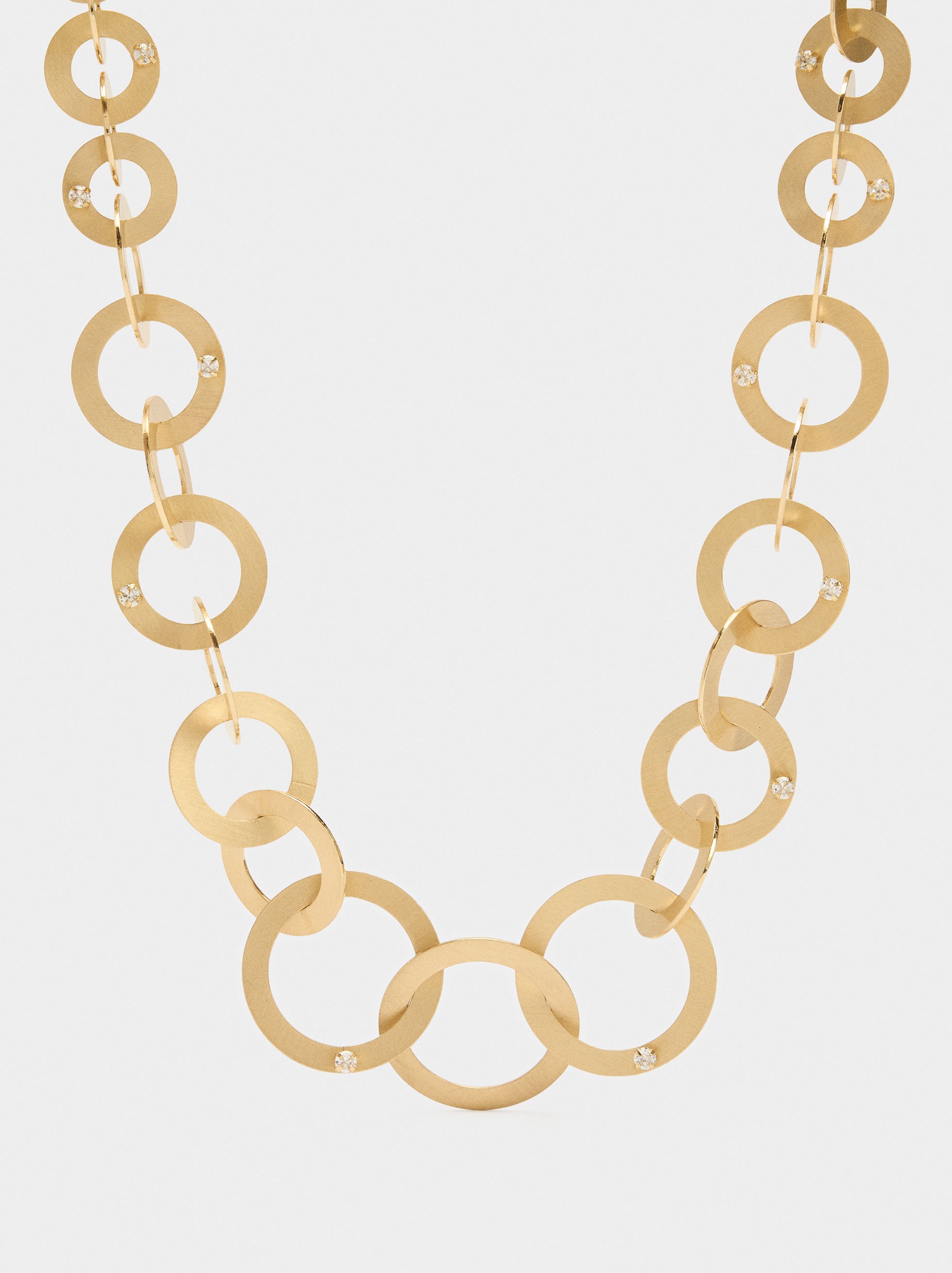 Necklace with intertwined hoops with zirconia image number 1.0