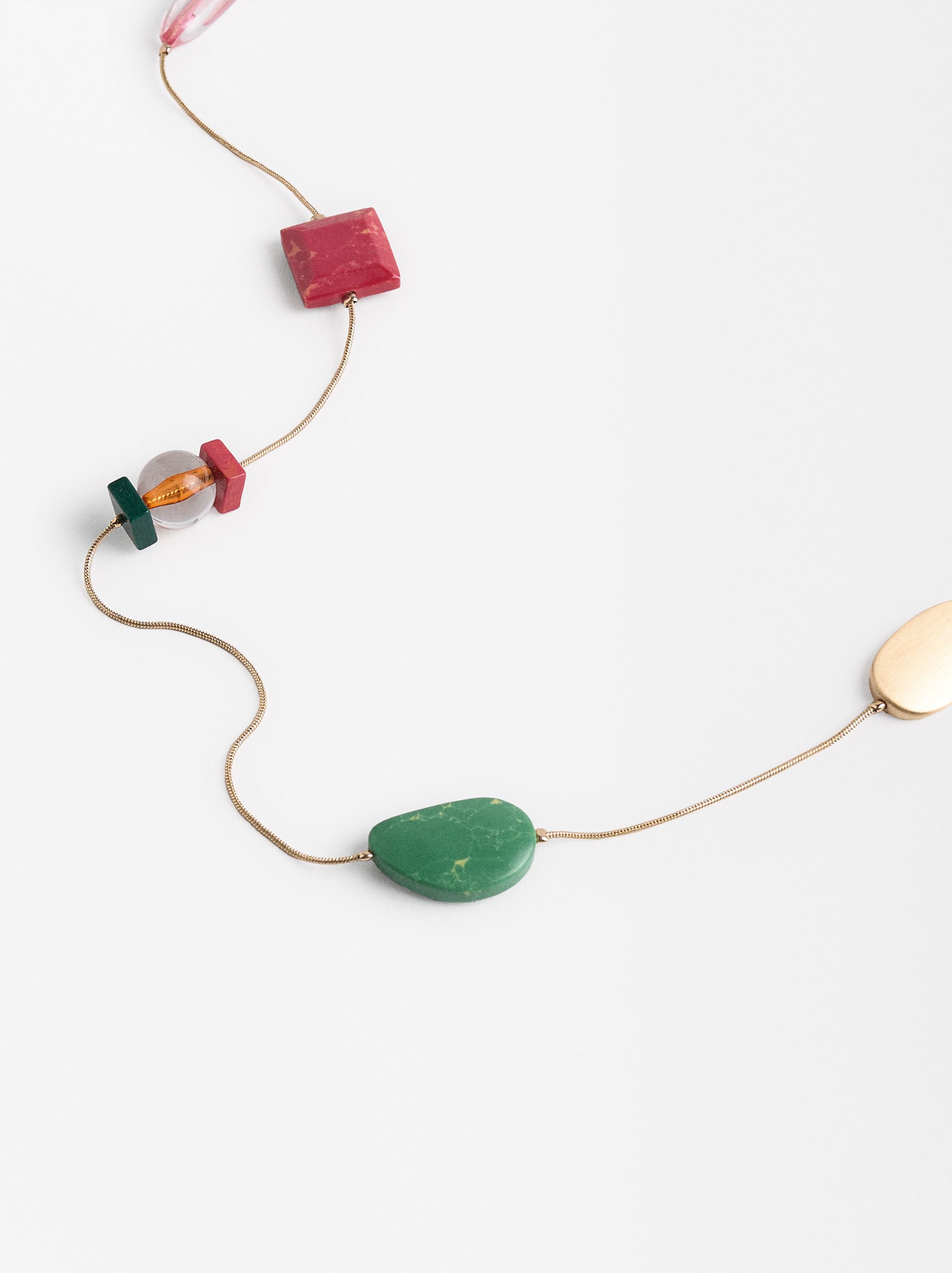 Collana lunga con pietre multicolori image number 1.0