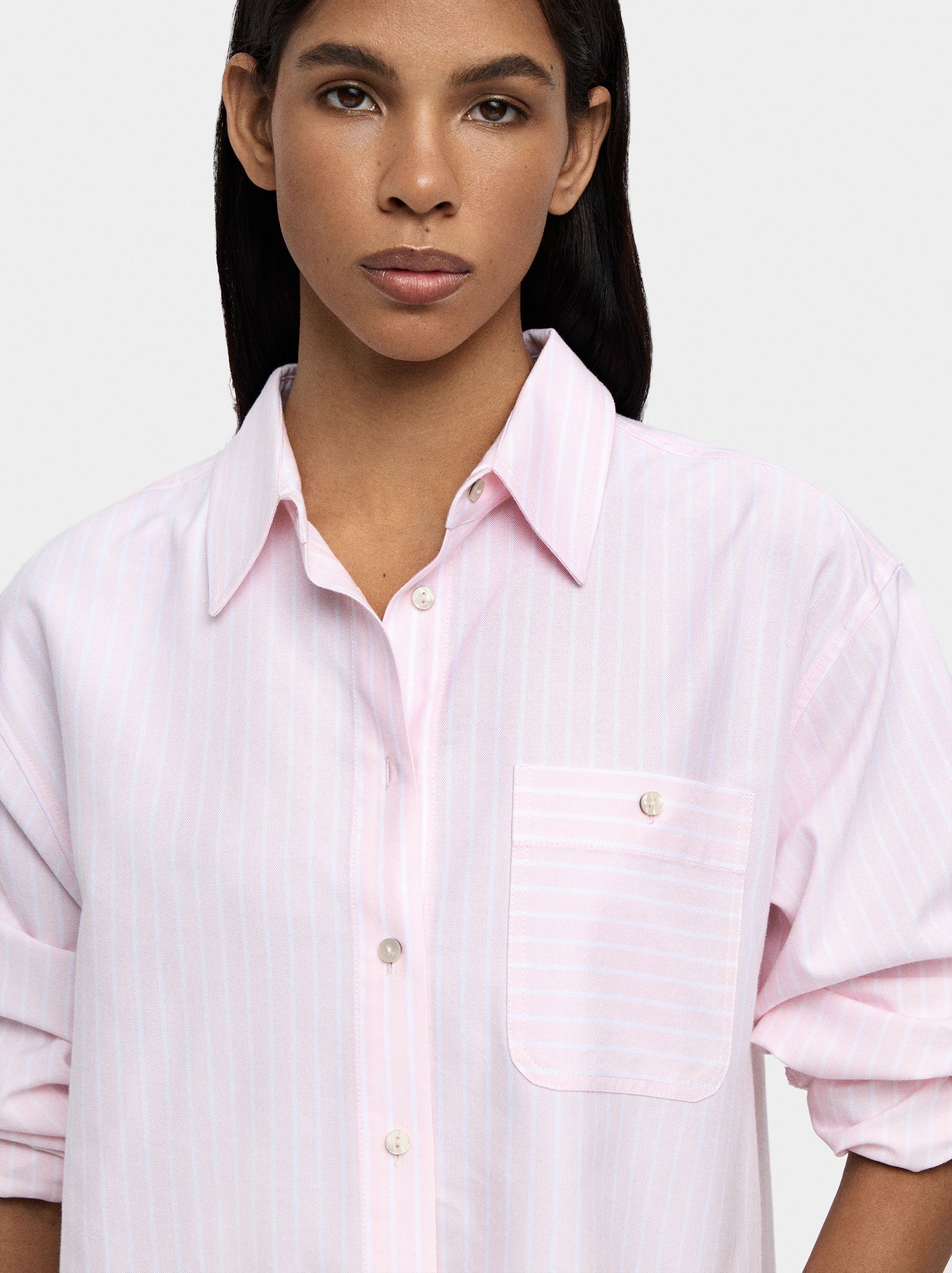 Shirt with cotton stripes image number 1.0