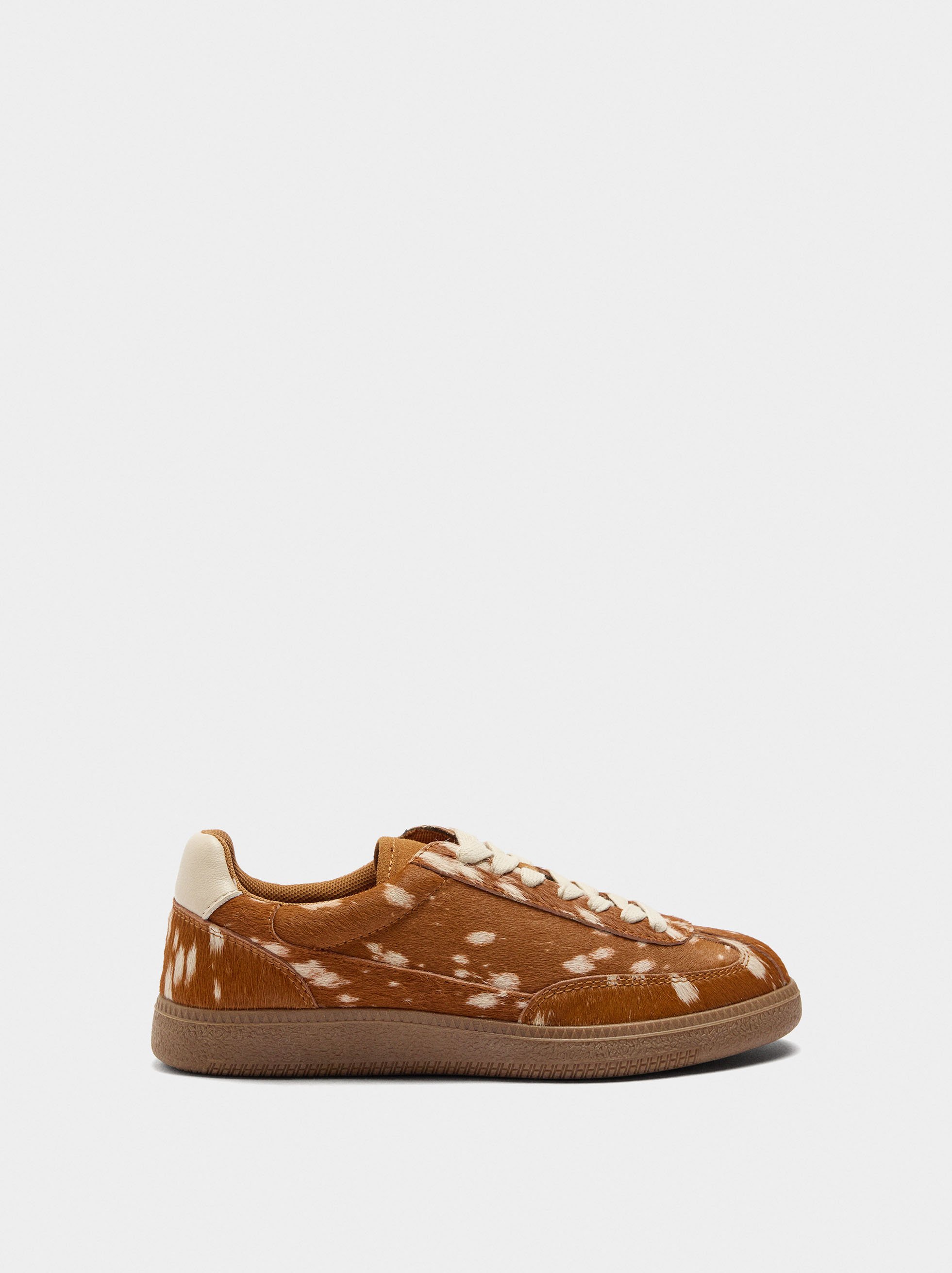 Leather sneakers with animal print image number 2.0