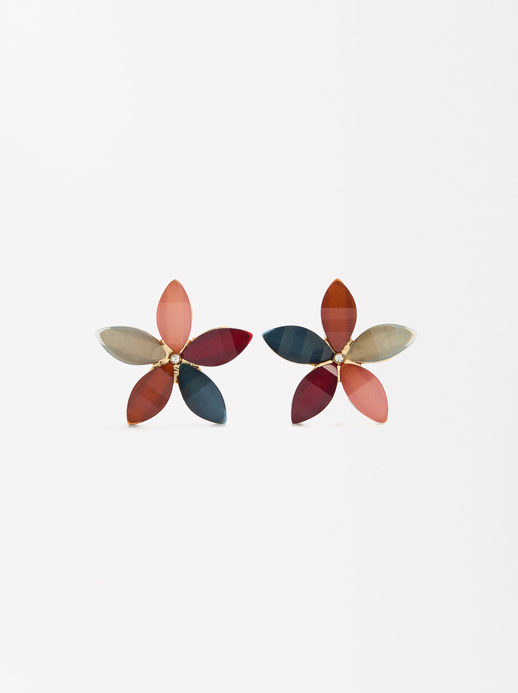 Pendientes flor con resina image number 0.0