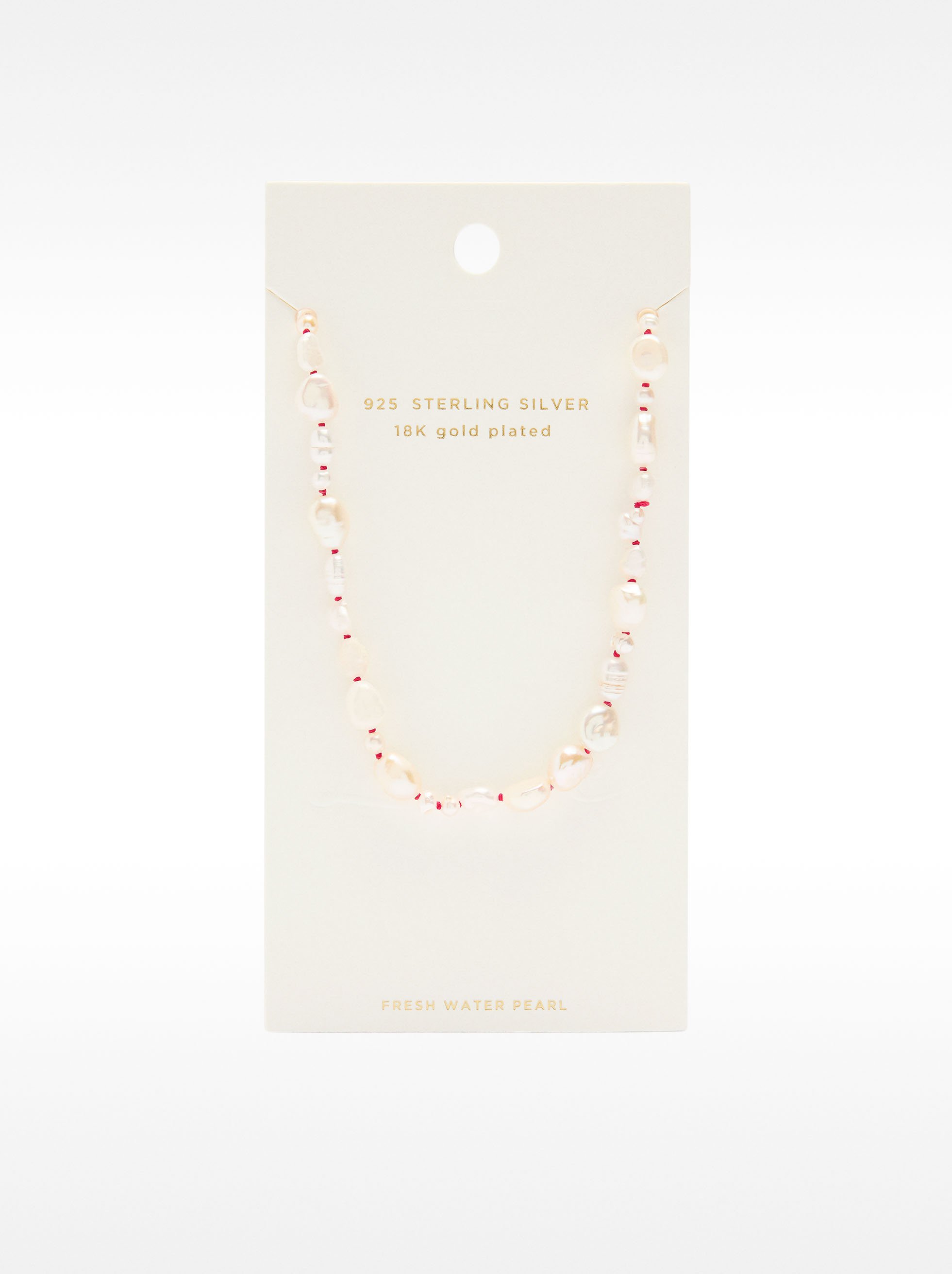 Necklace with freshwater pearls - 925 sterling silver image number 4.0
