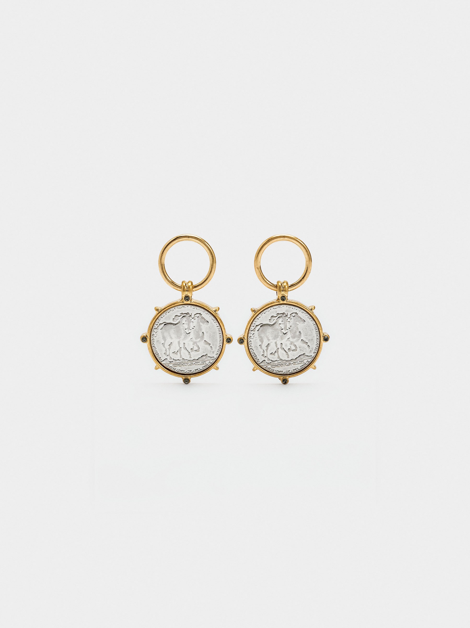 Bicolor coin earrings image number 0.0