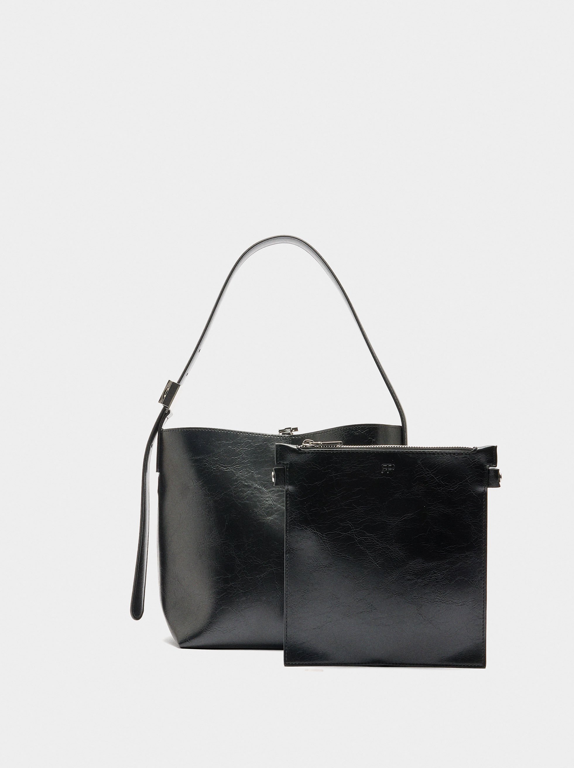 Bucket bag with cracked effect image number 2.0