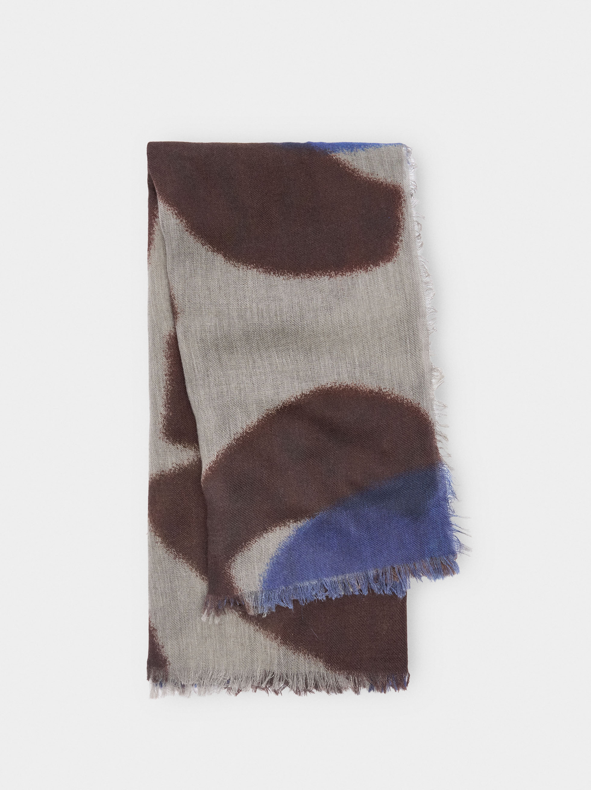 Printed scarf made of wool and cotton image number 0.0