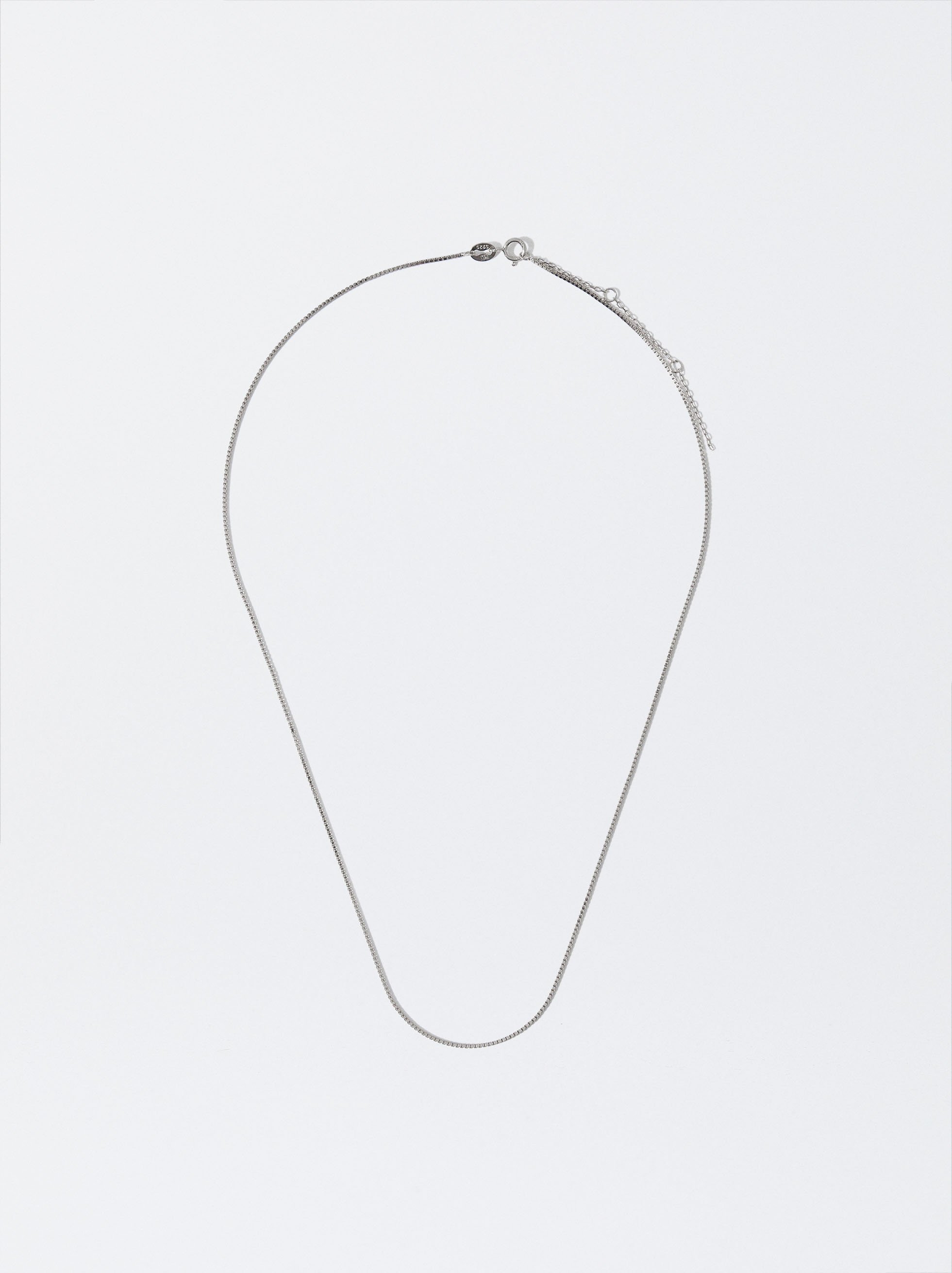 925 silver personalised thin chain necklace image number 0.0