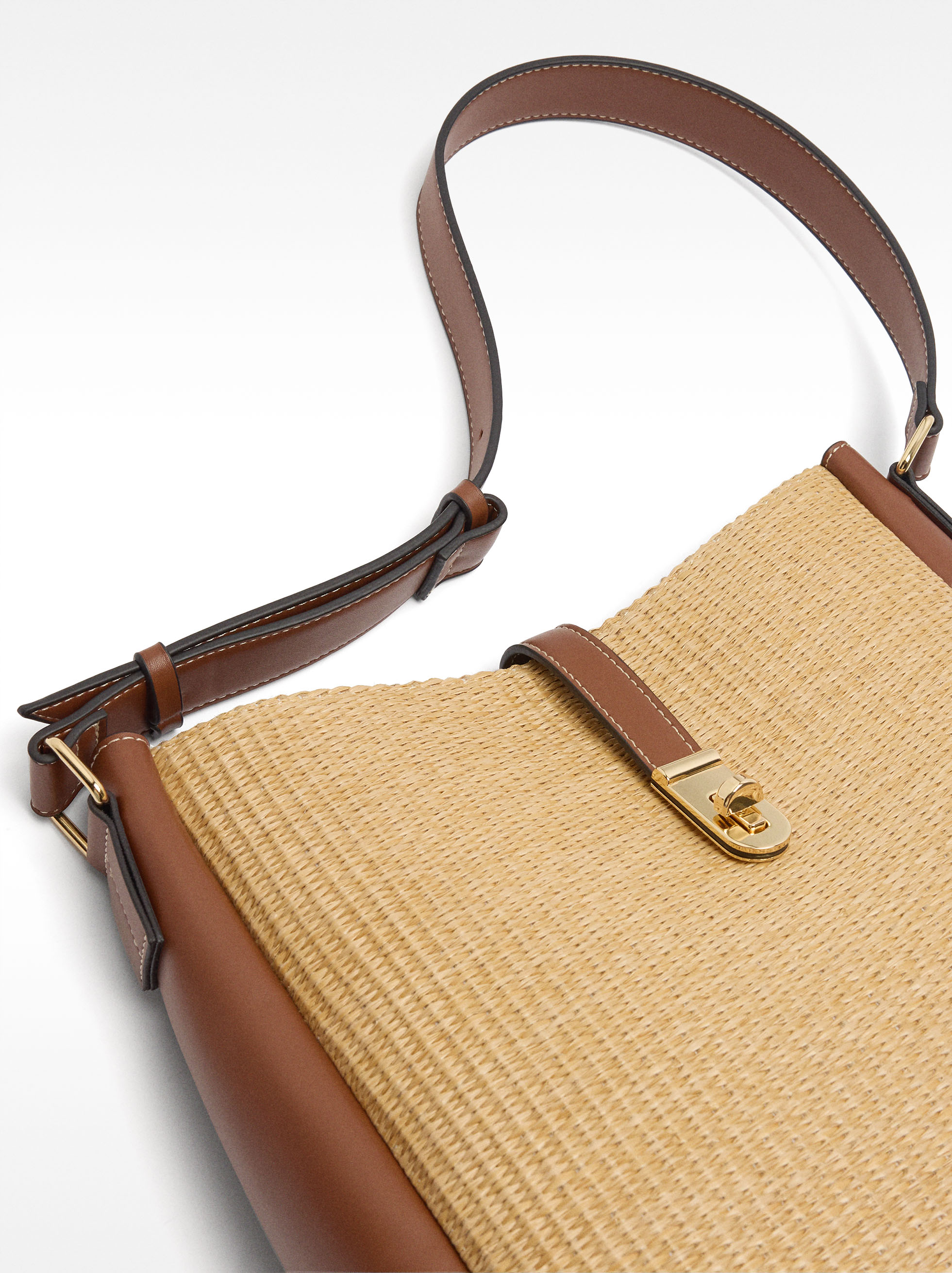 Schultertasche mit Stroheffekt image number 2.0