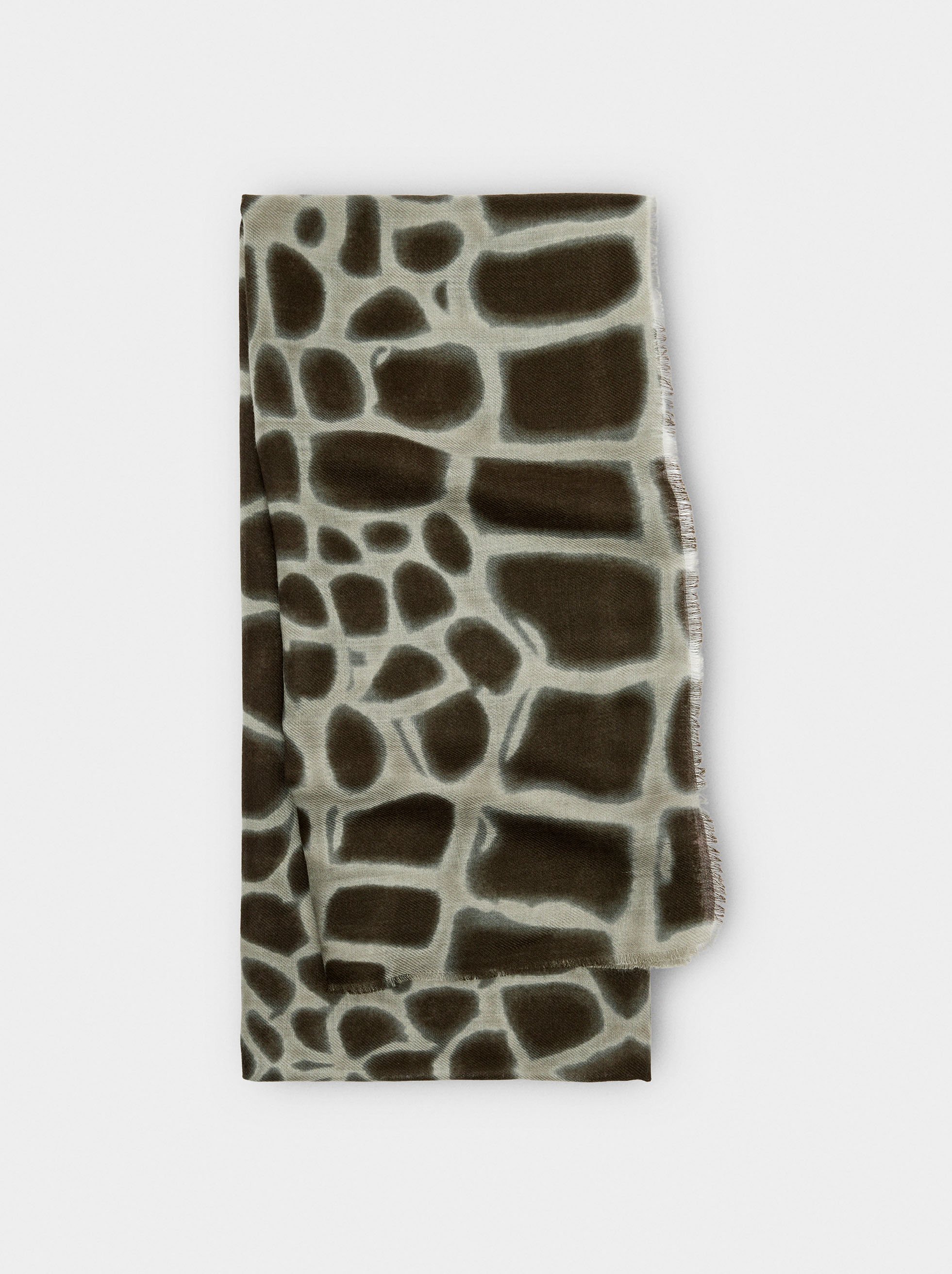 Printed scarf with wool blend image number 0.0