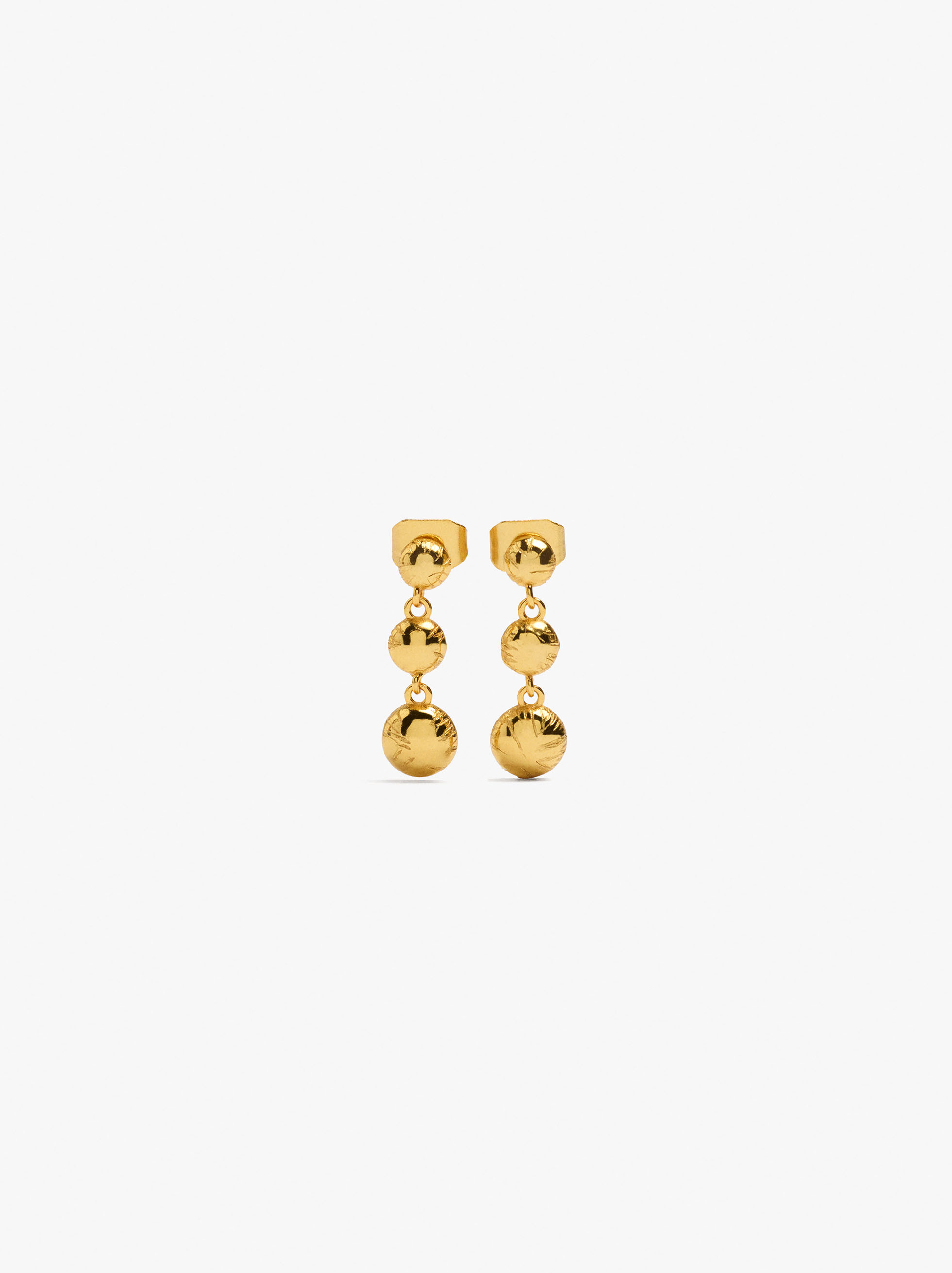 Pendientes semiesferas ba&ntilde;o de oro 18k image number 0.0