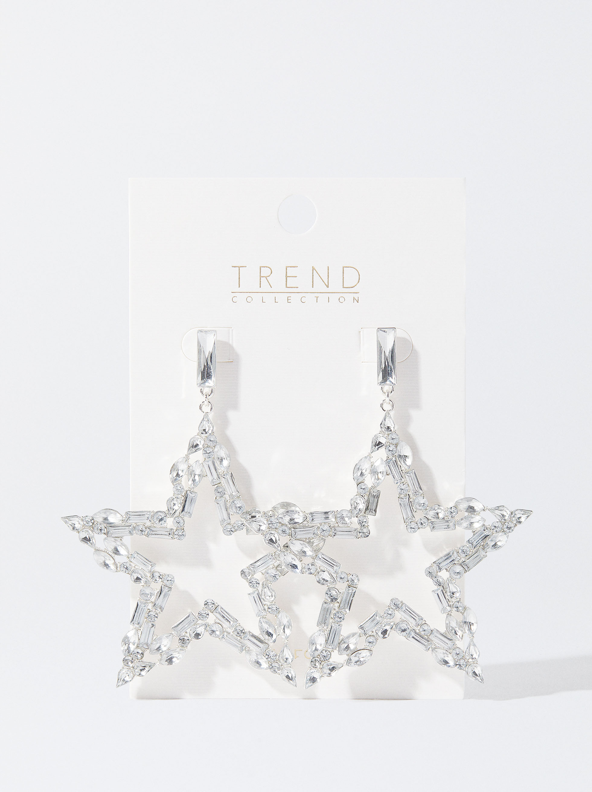 Pendientes Maxi Estrella Con Cristales Plateado Parfois