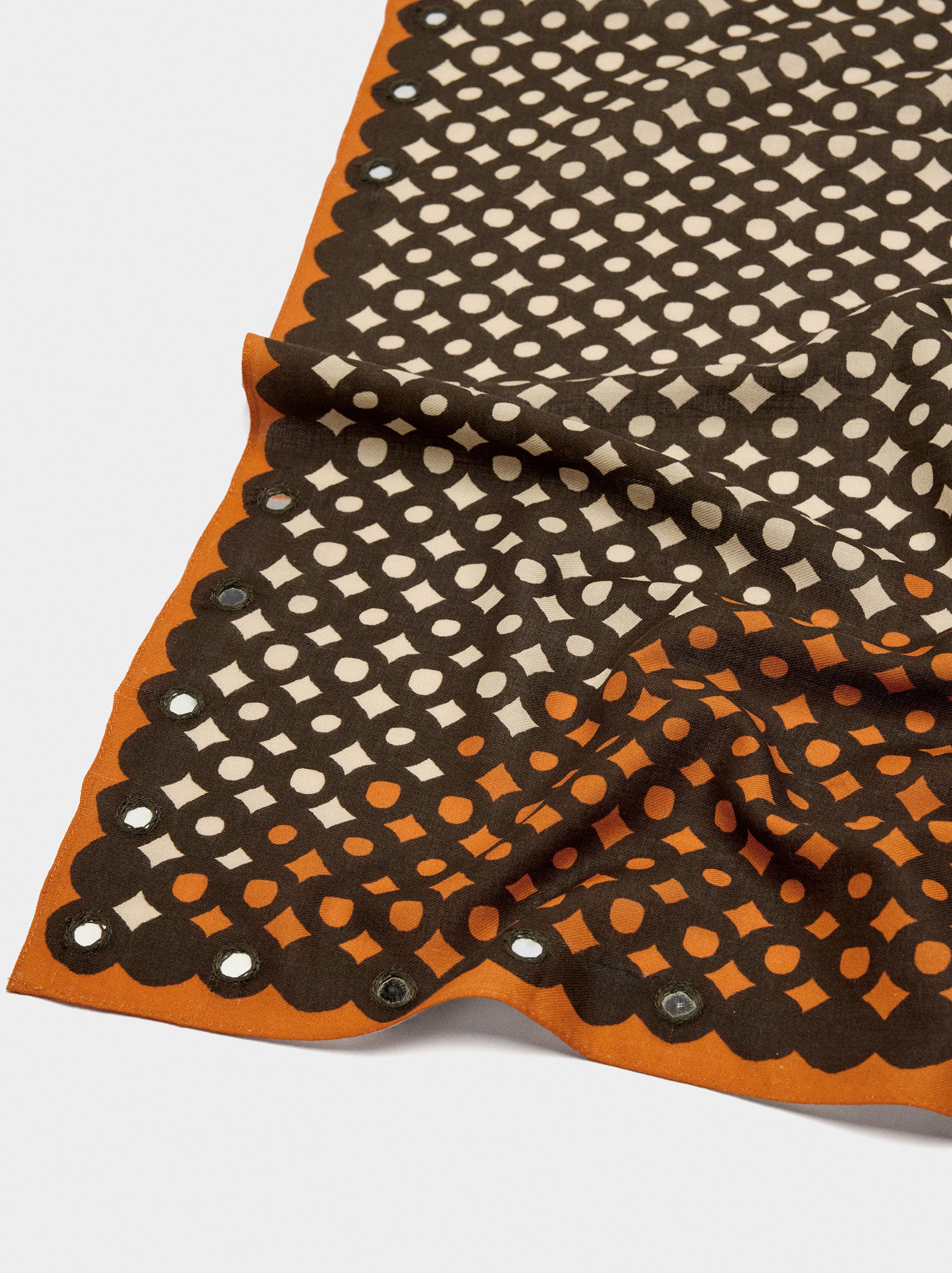 Foulard carré imprimé en coton image number 1.0