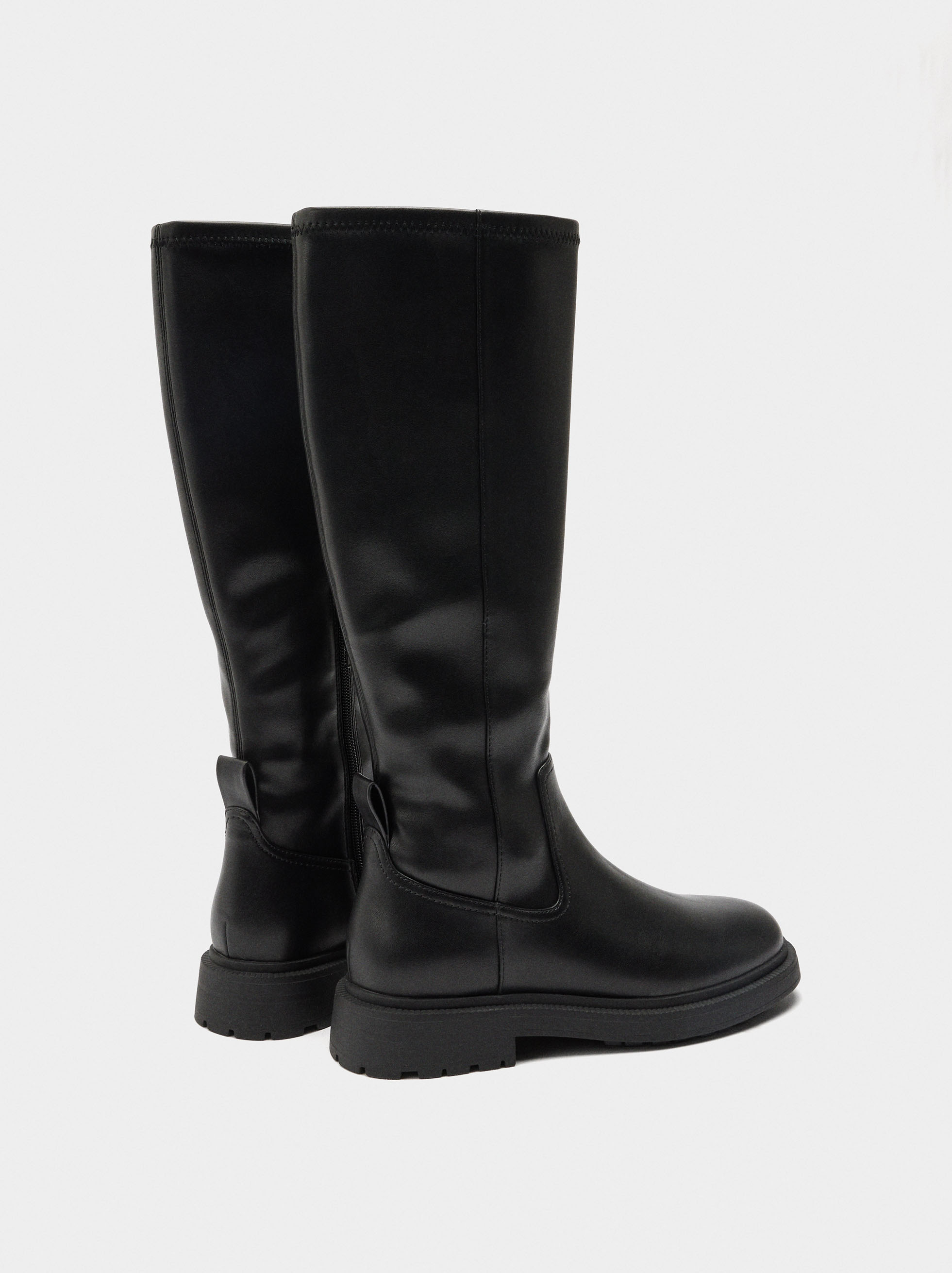 Bottes hautes avec talon bas image number 3.0