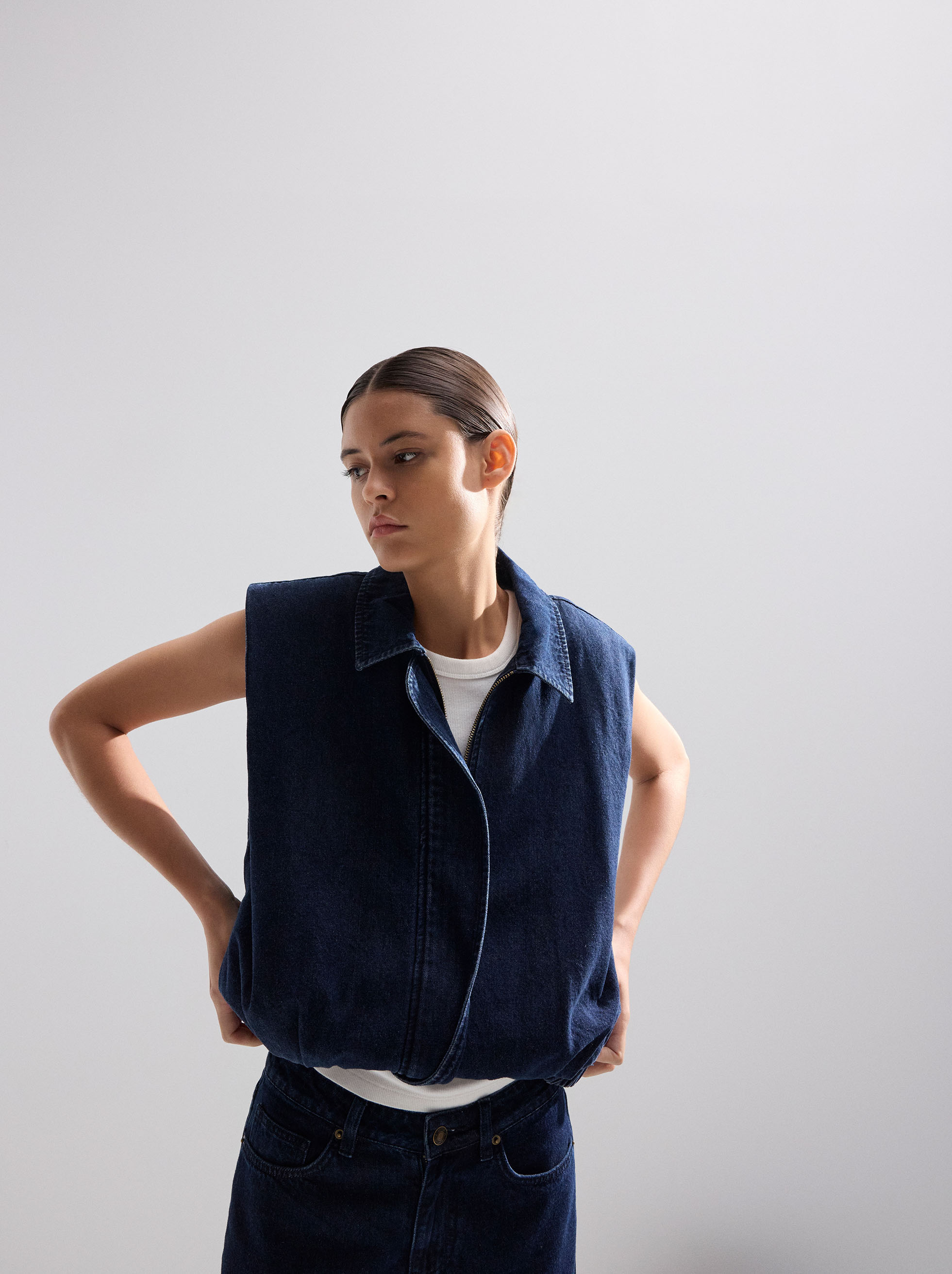 Denim-Weste