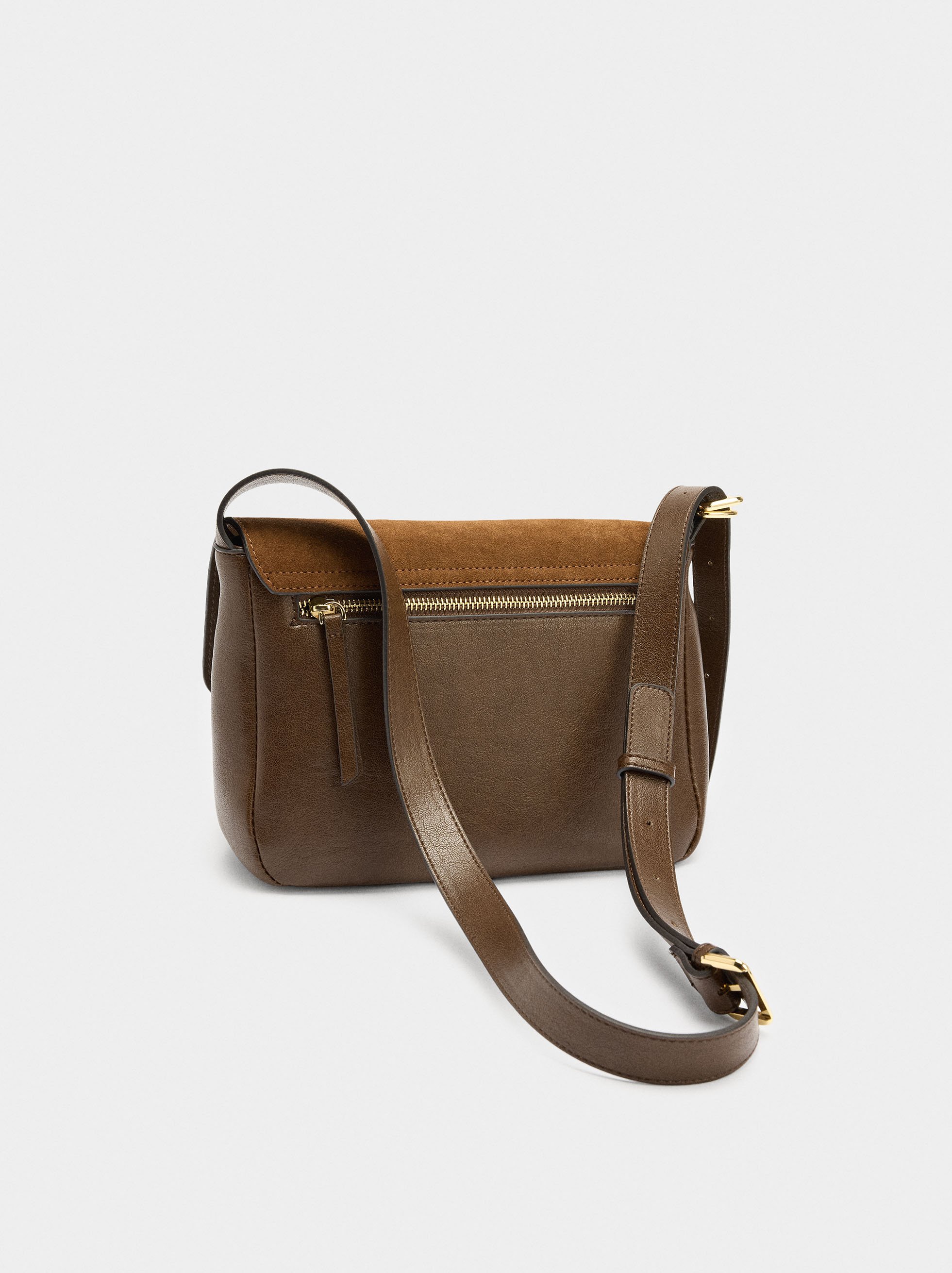 Crossbody bag with leather details image number 2.0
