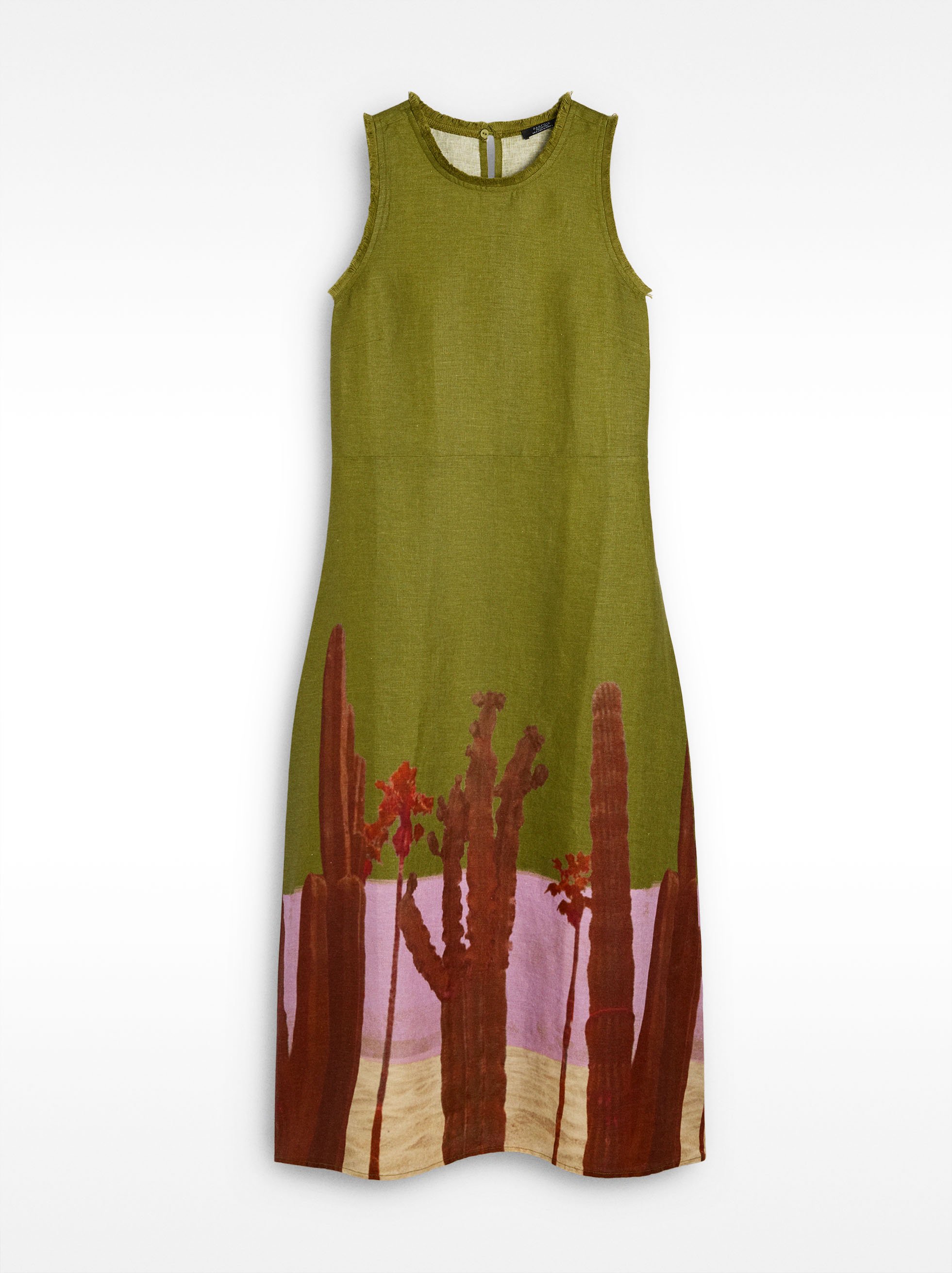 100% linen dress with print image number 5.0
