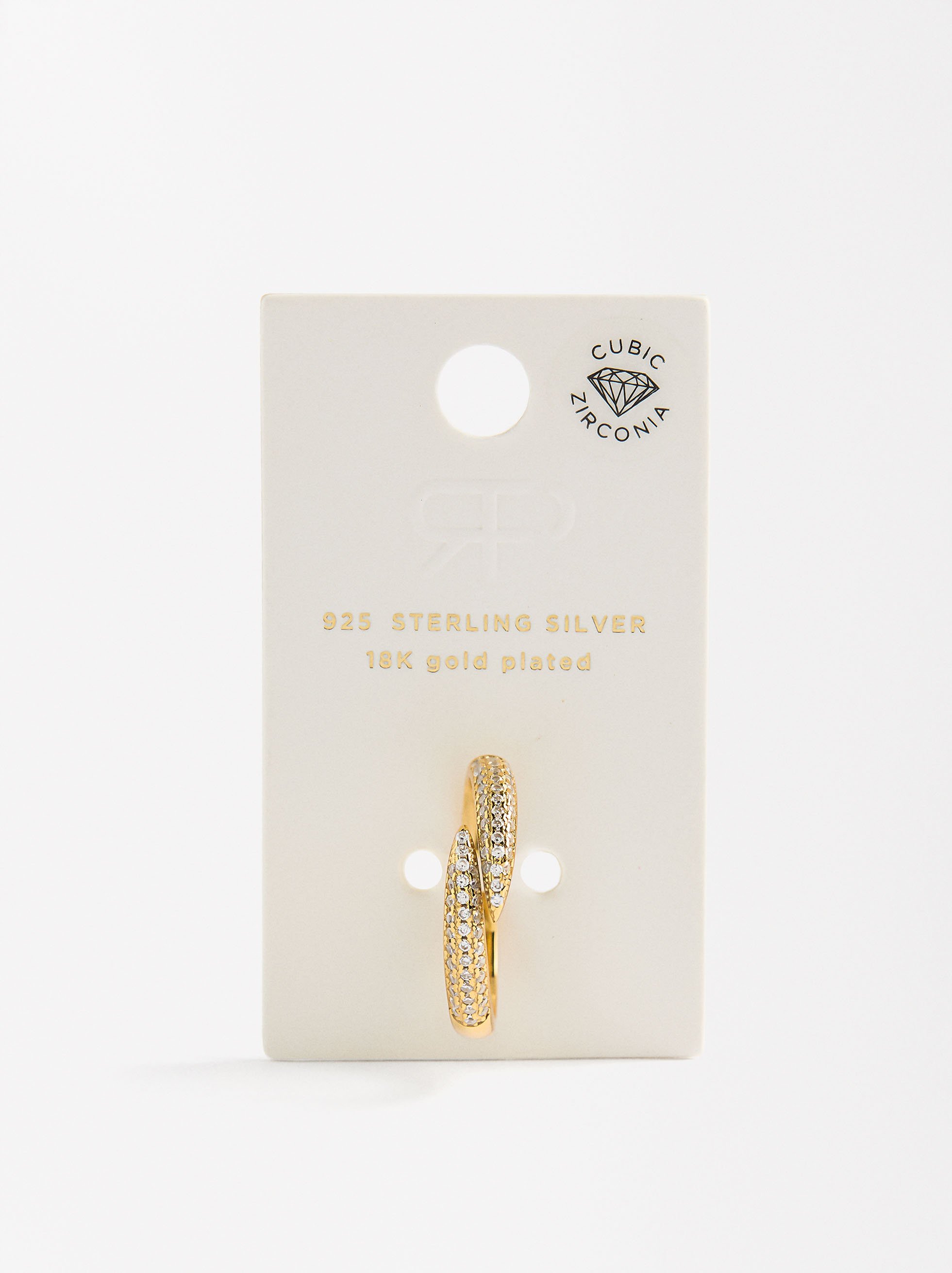 Anello incrociato con zirconi - argento sterlingo 925 image number 3.0