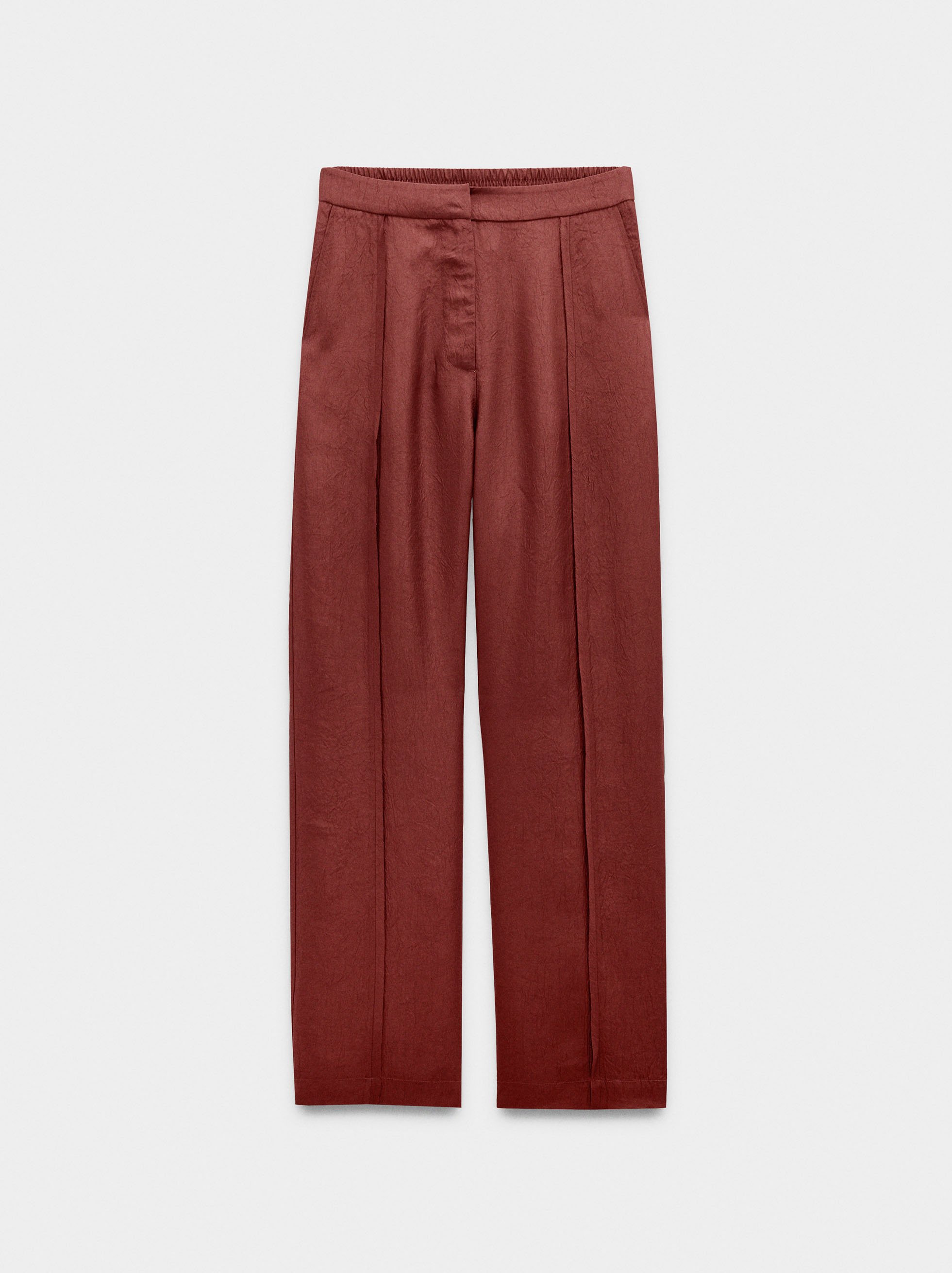 Trousers with crinkled effect image number 4.0