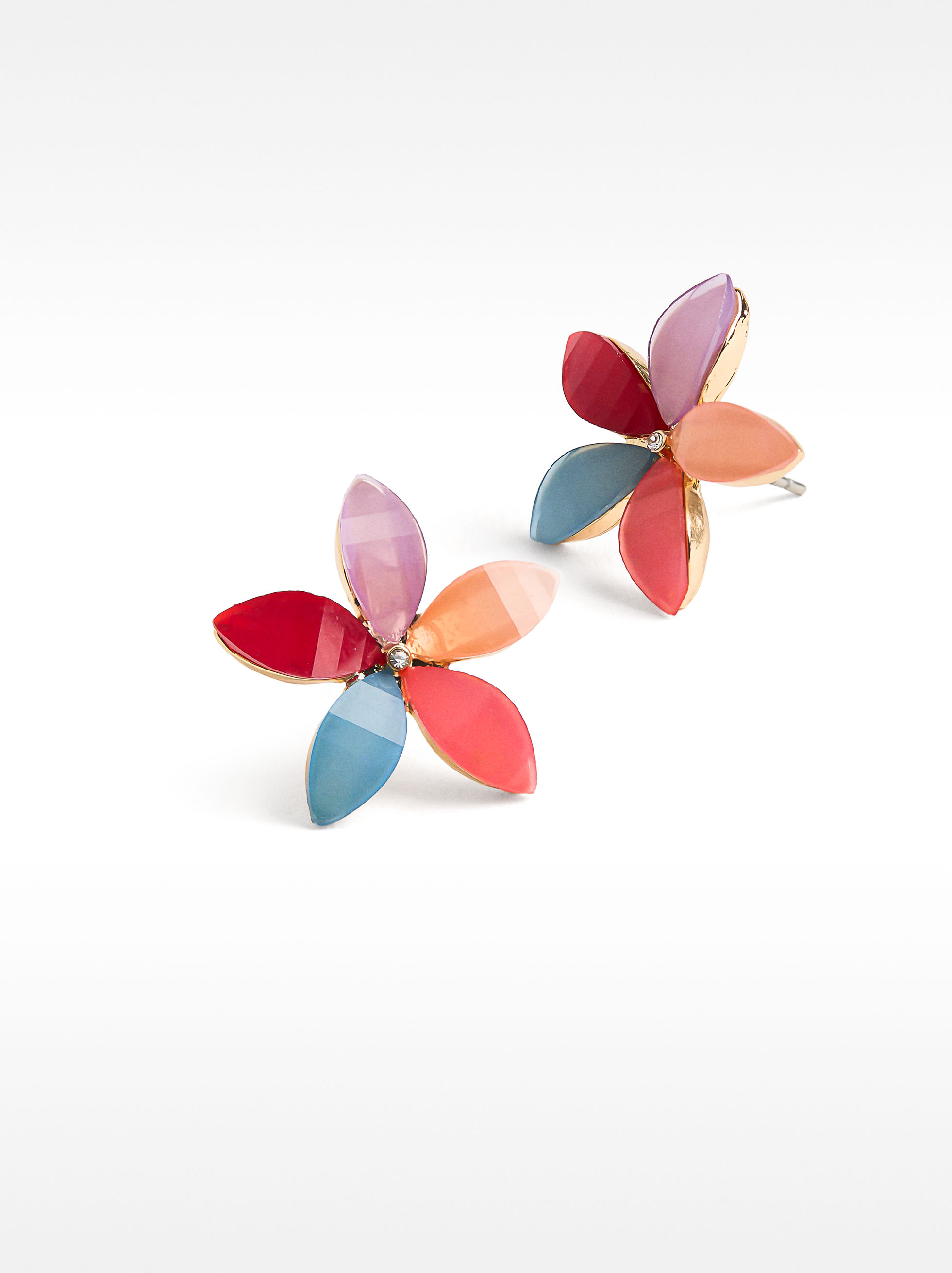 Pendientes flor con resina image number 1.0