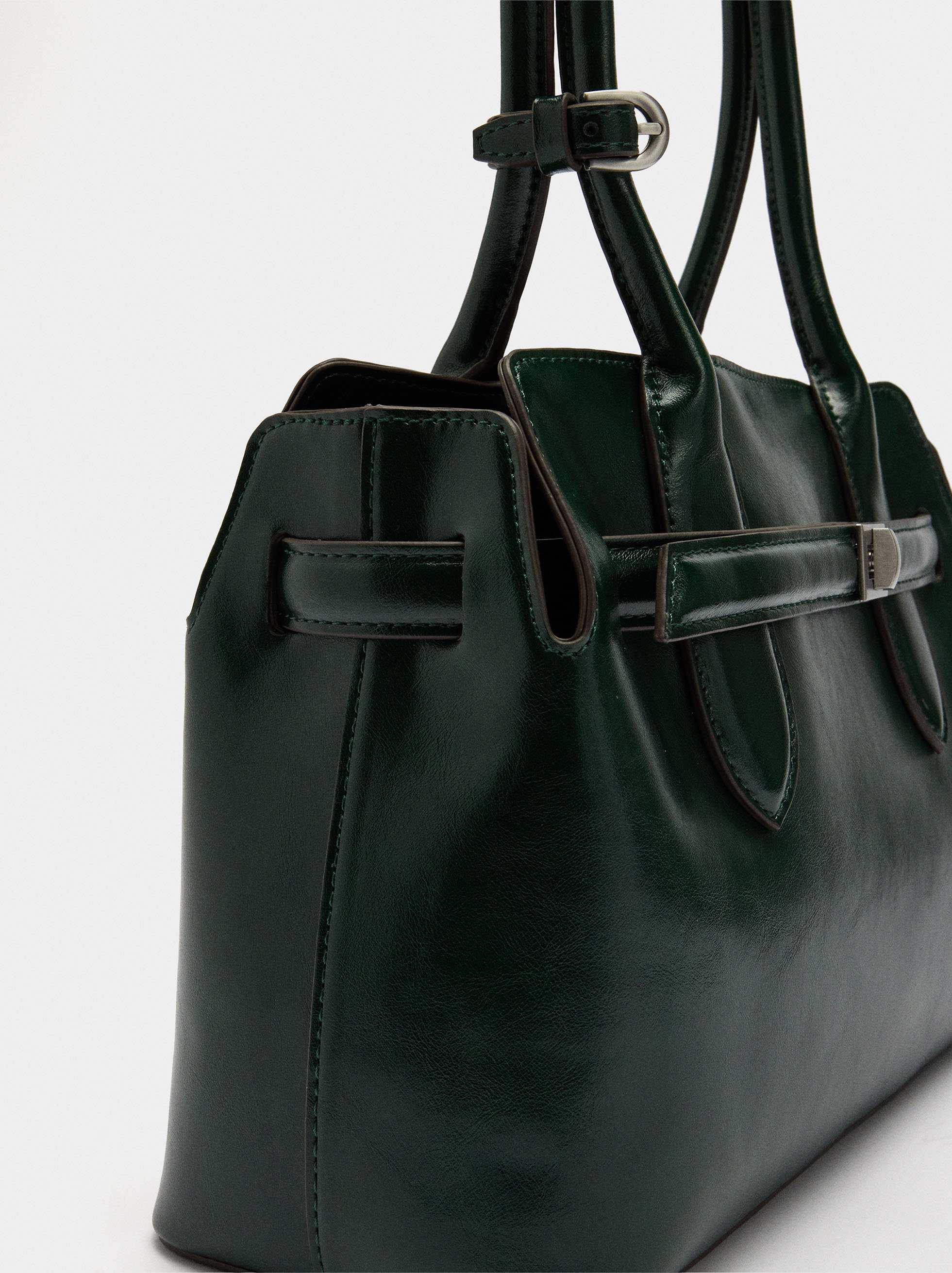 Tote bag with belt image number 2.0