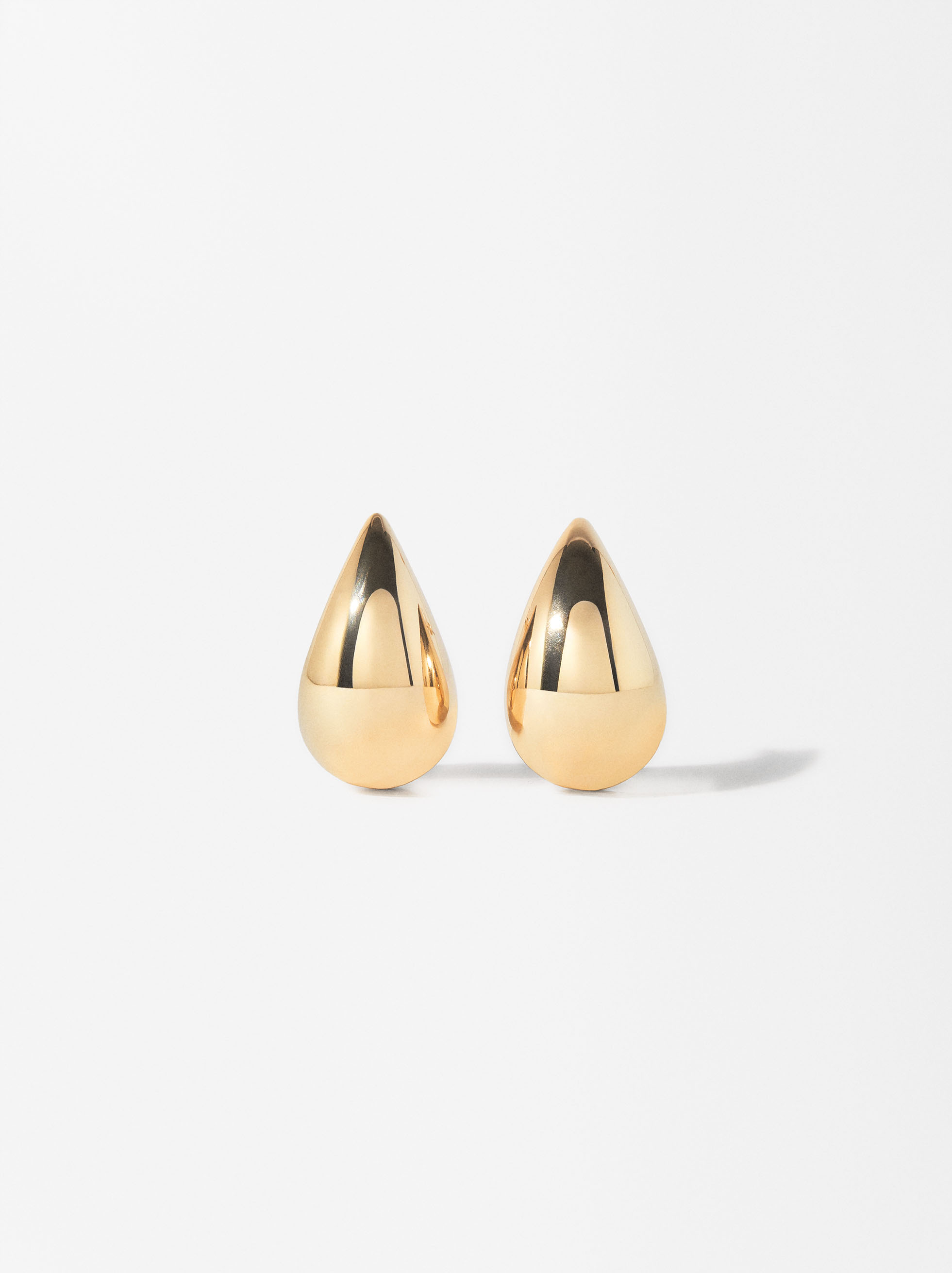 XL drop earrings, Golden, hi-res