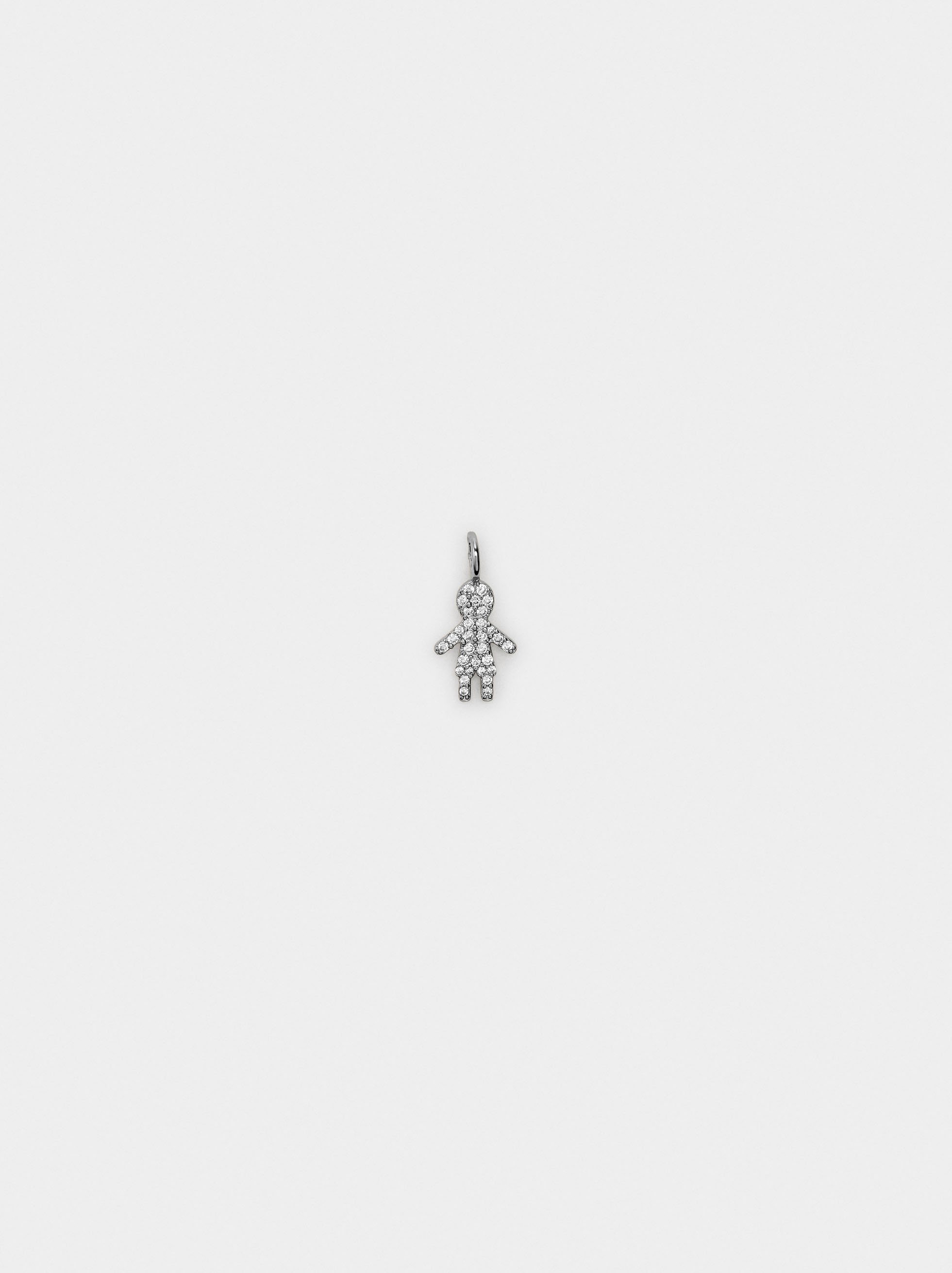 Boy charm with cubic zirconia - 925 sterling silver image number 0.0