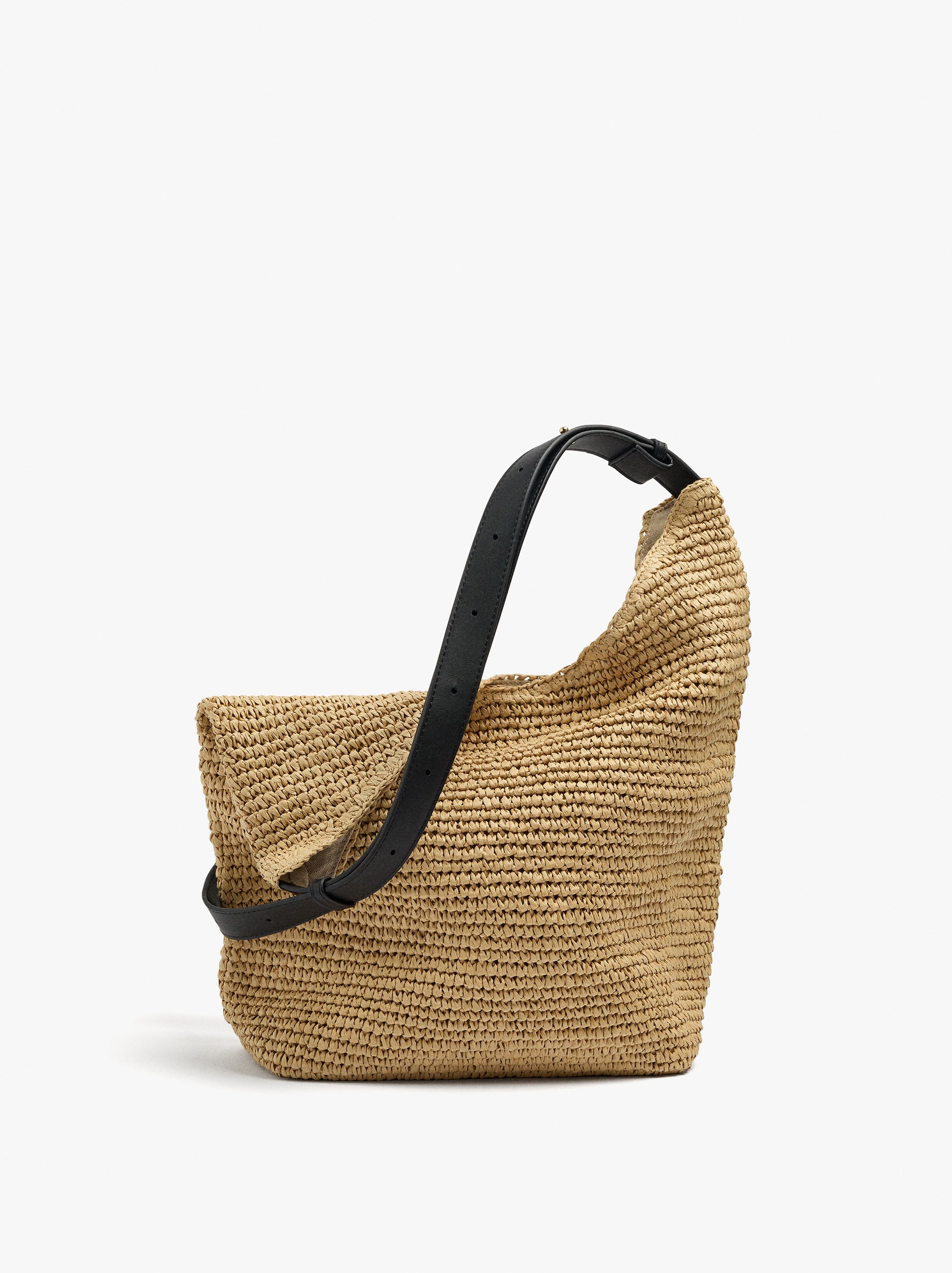 Bolso de hombro efecto rafia image number 1.0