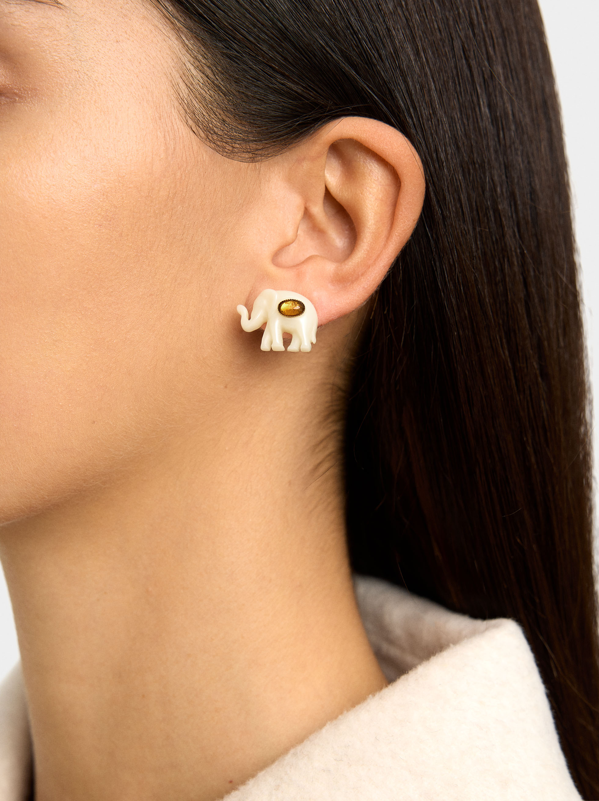 Pendientes elefante con cristal image number 1.0